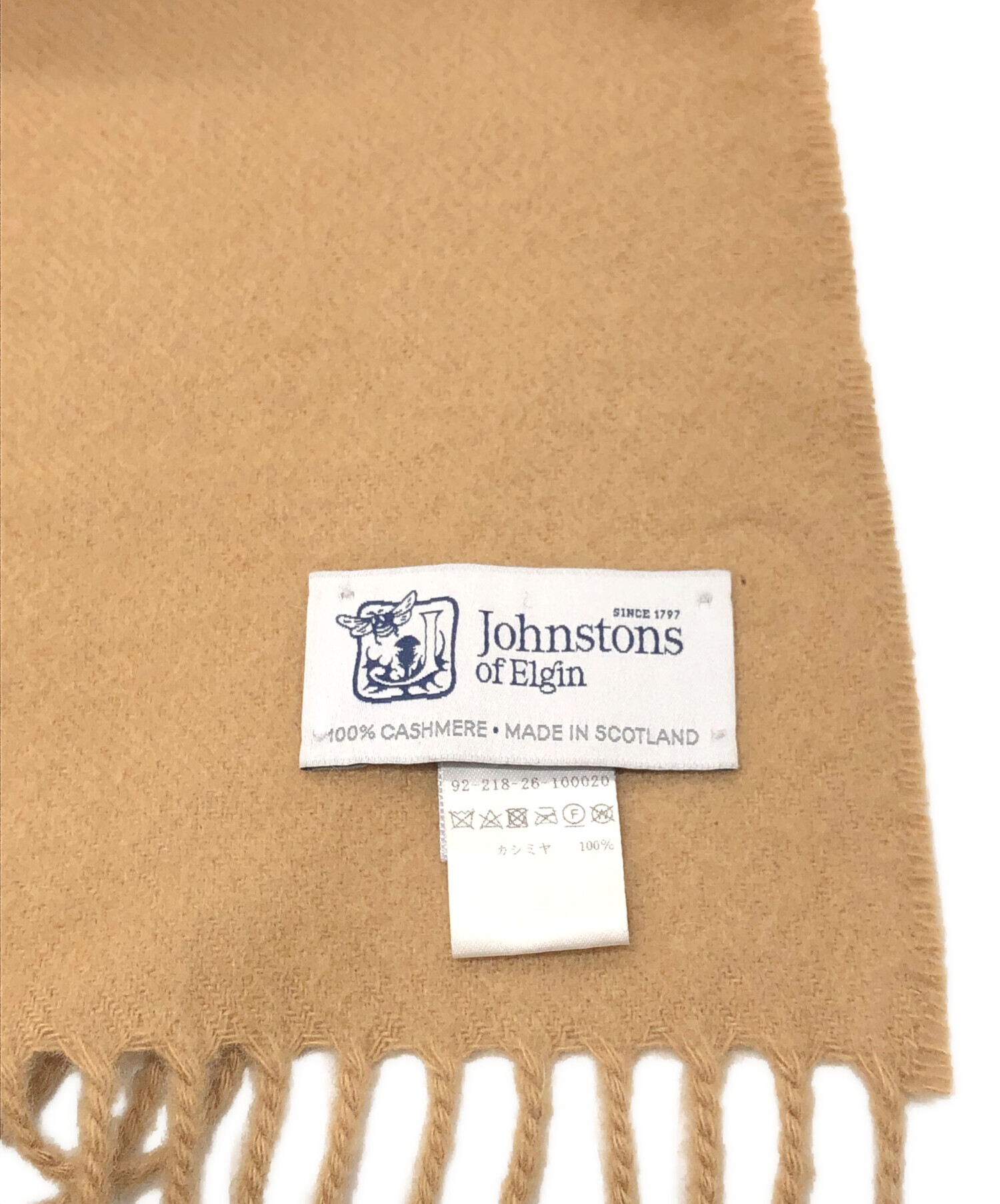 Johnstons of Elgin 100%カシミヤマフラー ベージュ 中古・古着通販】JOHNSTONS OF ELGIN (ジョンストンズ オブ エルガン