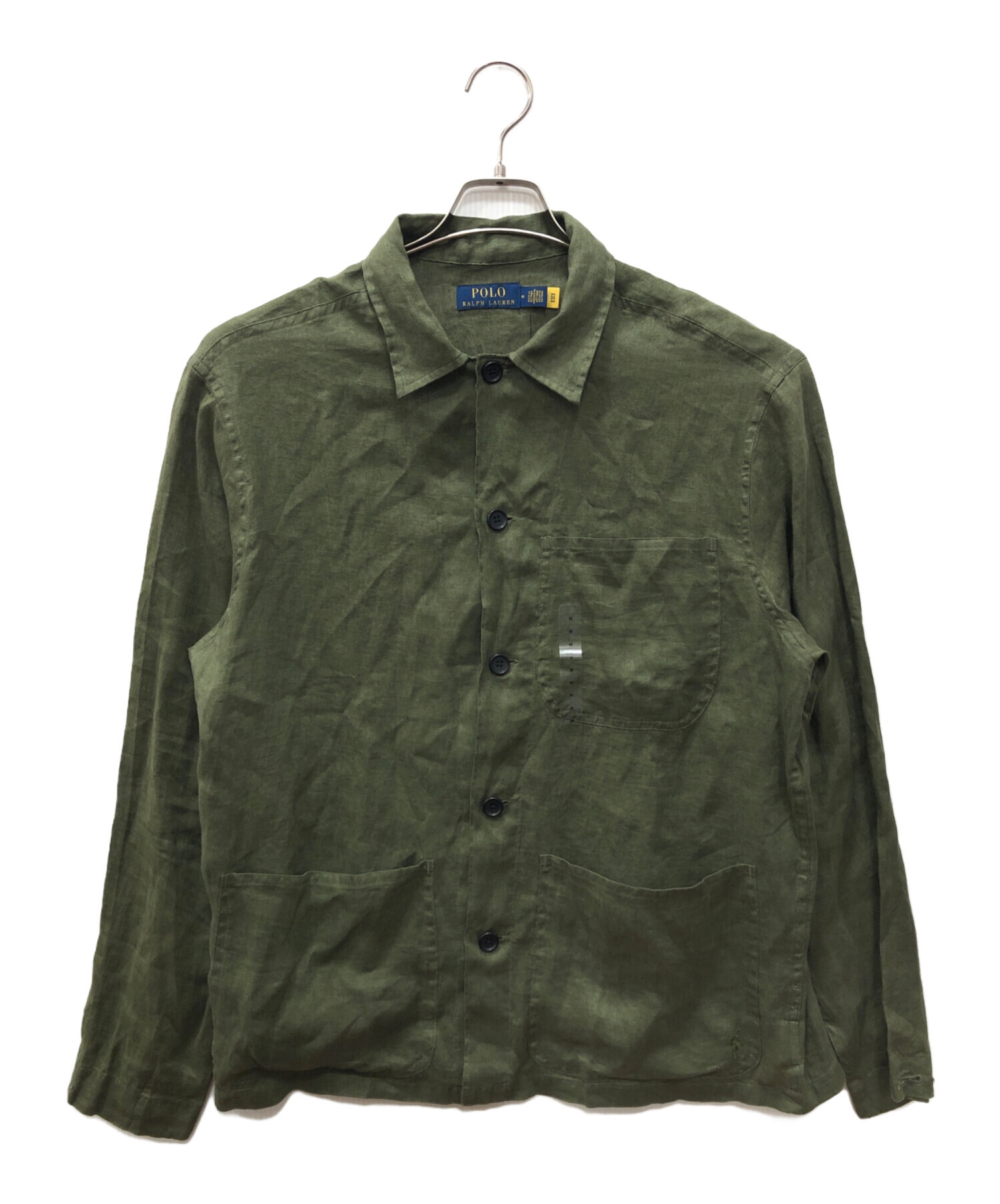 ラルフローレン　カバーオール　シャツジャケット　カーキ　美品 中古・古着通販】POLO RALPH LAUREN (ポロ・ラルフローレン) リネン