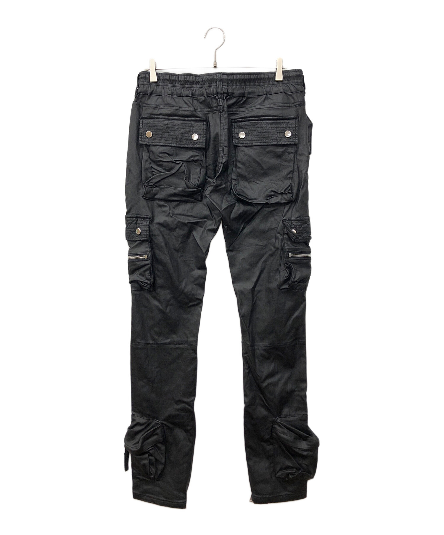 MLVINCE カーゴパンツ　34 ナイロン　ブラック 中古・古着通販】MLVINCE (メルヴィンス) エコレザーカーゴパンツ