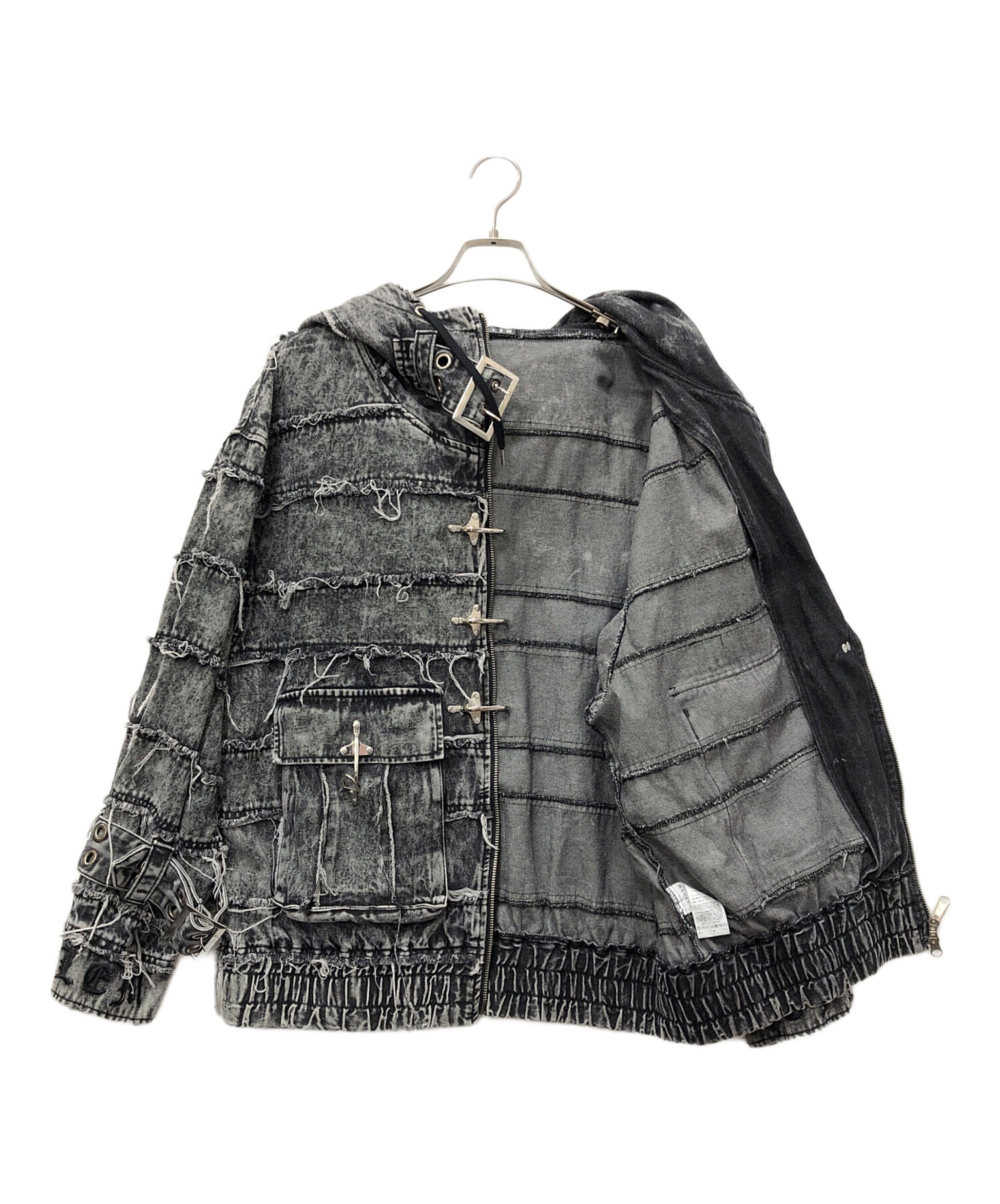 中古・古着通販】REFLEM (レフレム) 継ぎ接ぎベルト付きハイネック