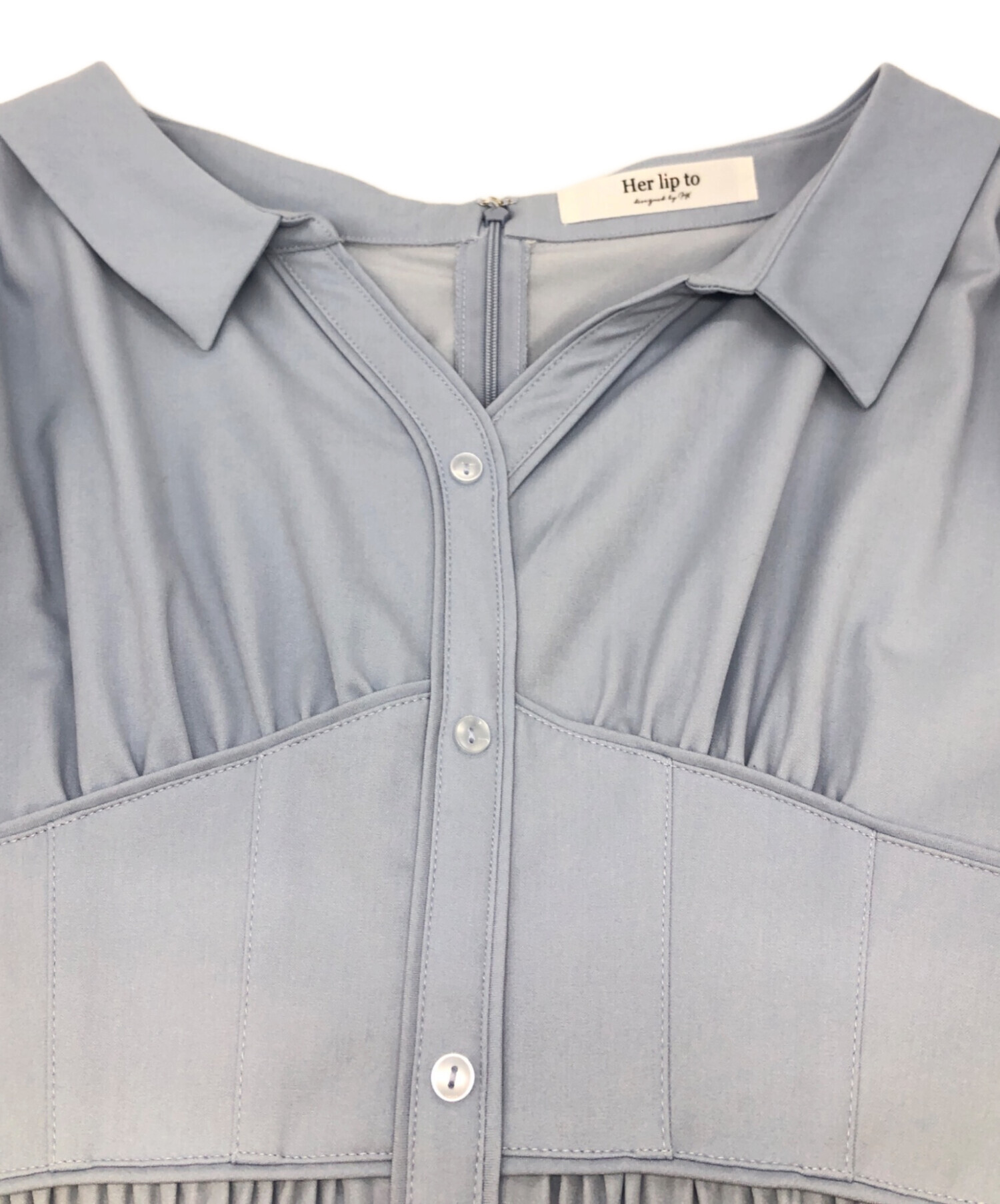 中古・古着通販】HER LIP TO (ハーリップトゥ) Pleated Open Shirt