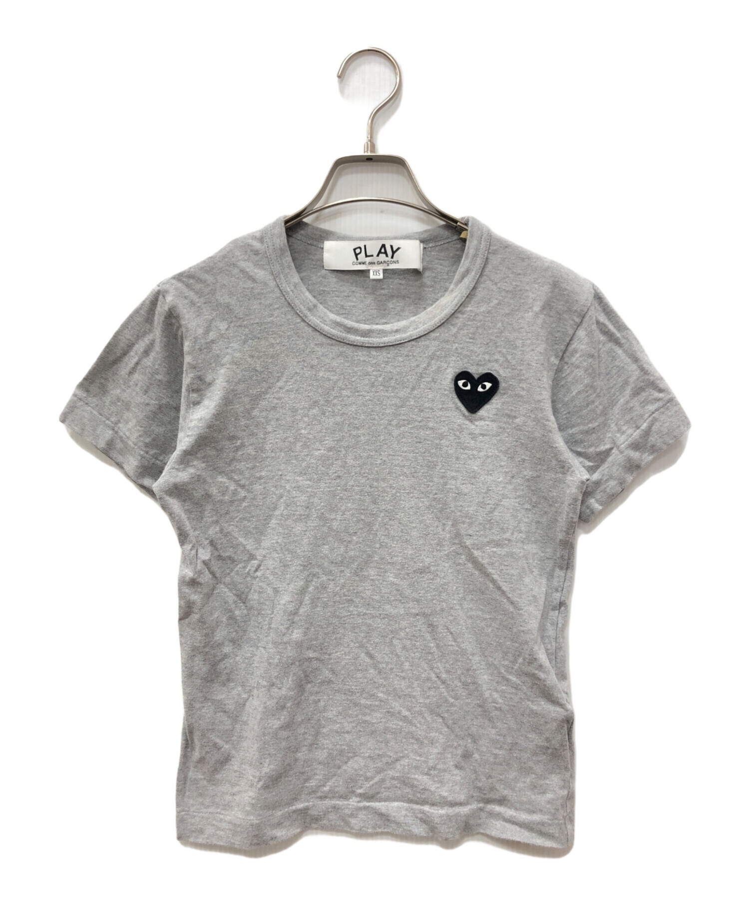PLAY コムデギャルソン ハート ロンT カットソー グレー XL 日本製 中古・古着通販】PLAY COMME des GARCONS (プレイコムデギャルソン