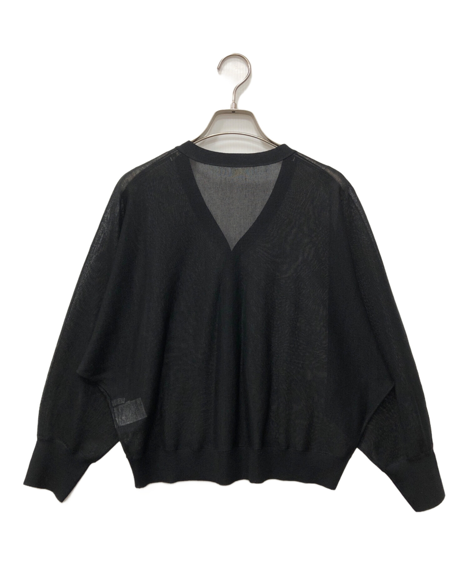 美品★ANAYI★アナイ★カーディガン★ドルマリスリーブ★シアー★黒 中古・古着通販】ANAYI (アナイ) シアー天竺ドルマンV カーディガン