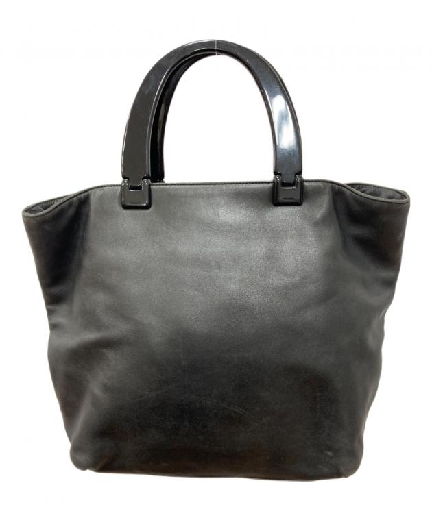 ニ*読様 PRADA プラスチックハンドルバッグ 中古・古着通販】PRADA (プラダ) プラスチックハンドル ナッパーレザー