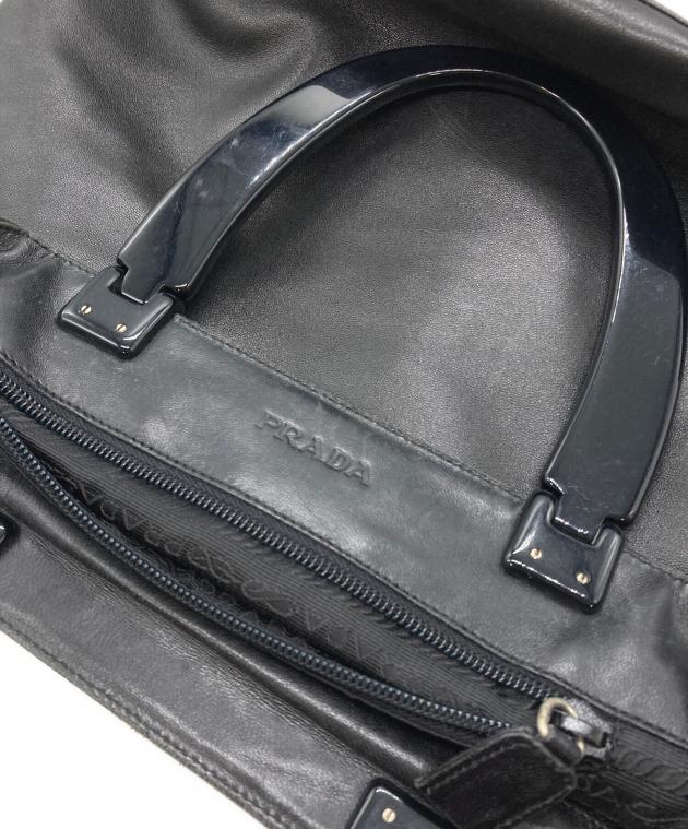 中古・古着通販】PRADA (プラダ) プラスチックハンドル ナッパーレザー