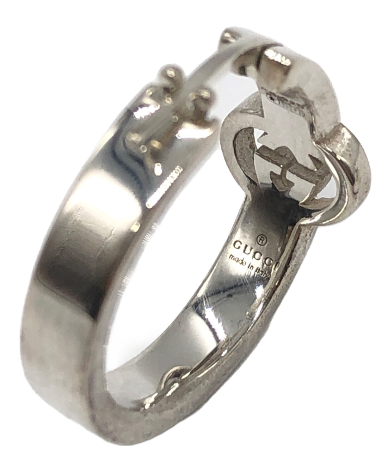 【廃盤品】GUCCI グッチ フープ クロス 十字架 ピアス 中古・古着通販】GUCCI (グッチ) インターロッキングフープピアス