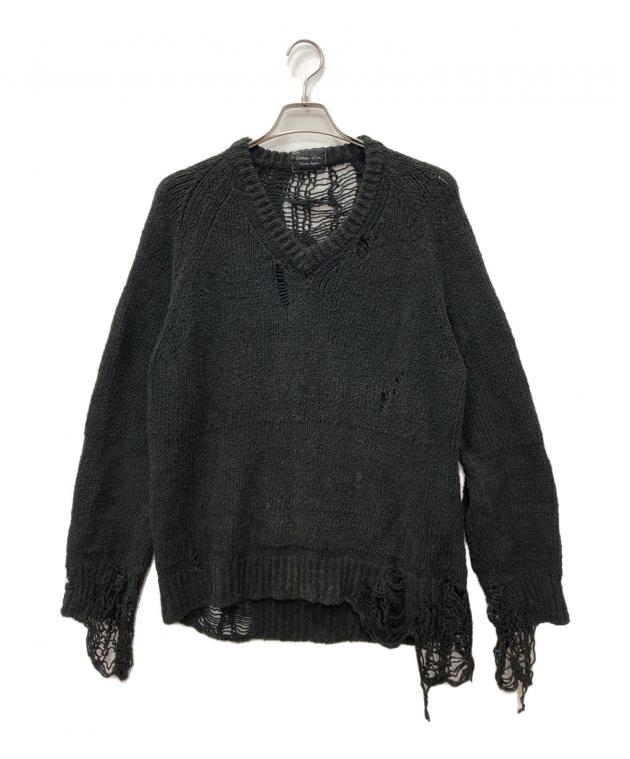 Number (n)ine ナンバーナイン ダメージ　グランジ　ニット 黒 3 中古・古着通販】NUMBER (N)INE (ナンバーナイン) グランジニット