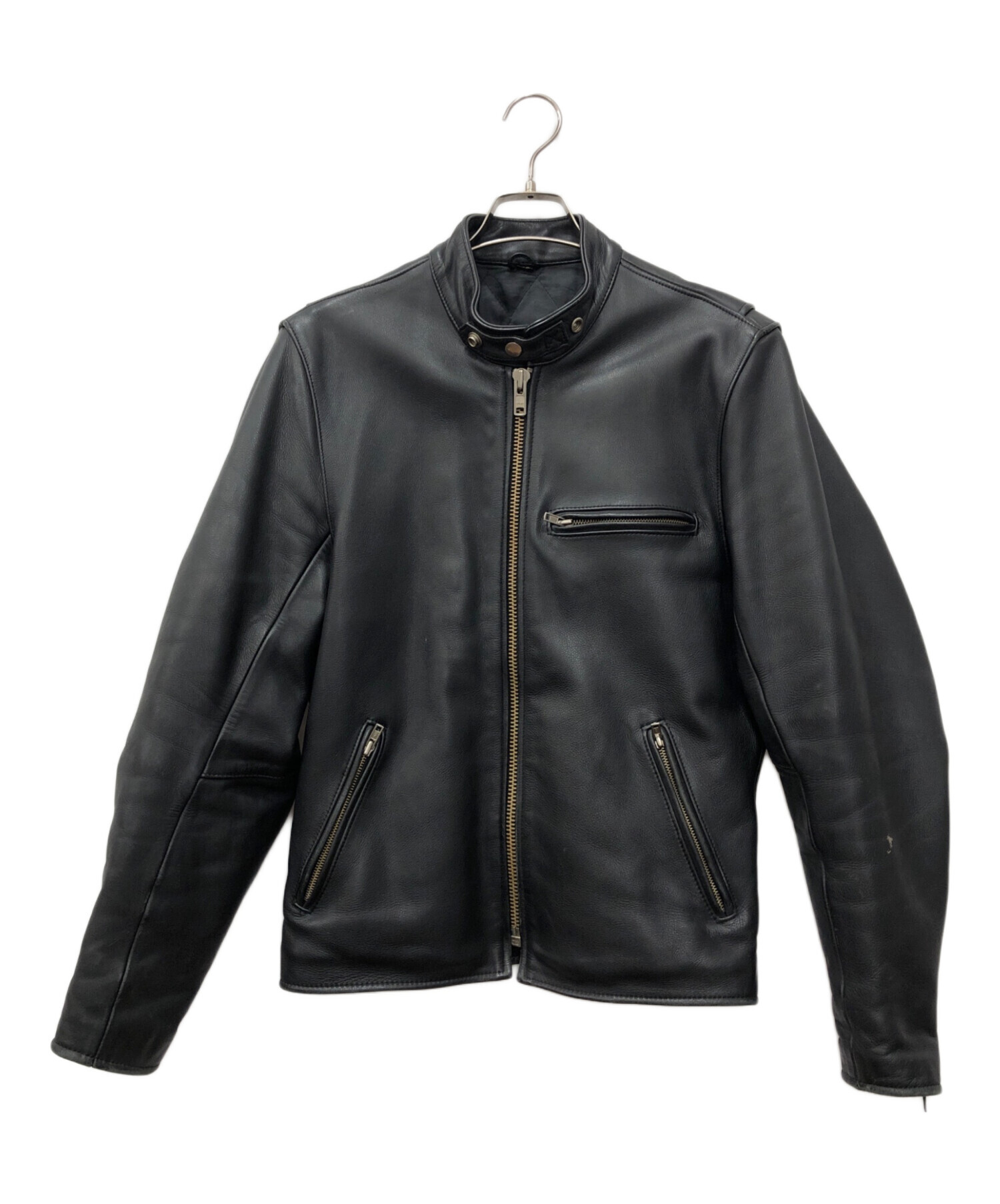 FREEDOM フリーダム ブラック シングルライダースジャケット 40 中古・古着通販】FREEDOM (フリーダム) シングルライダースジャケット
