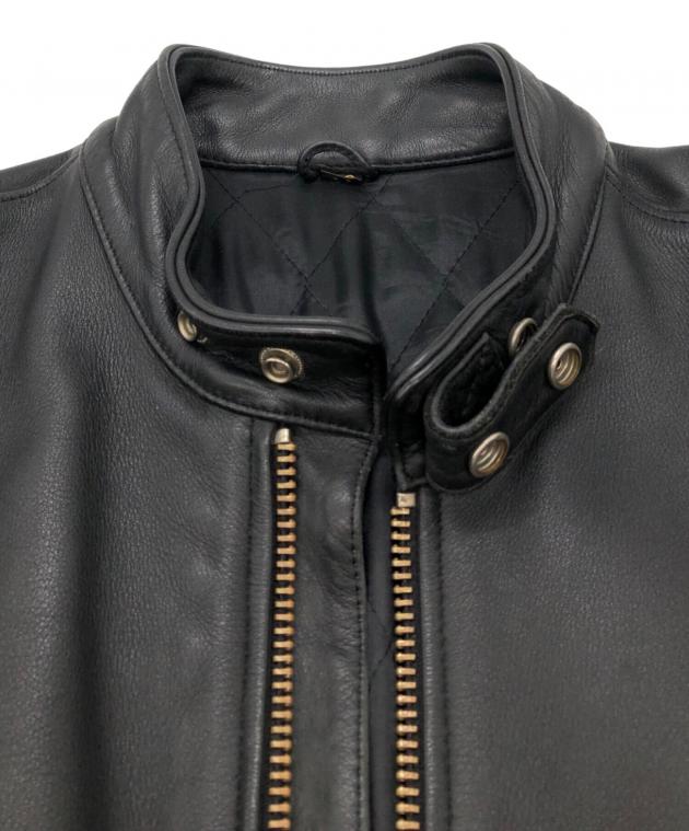 FREEDOM フリーダム ブラック シングルライダースジャケット 40 中古・古着通販】FREEDOM (フリーダム) シングルライダースジャケット