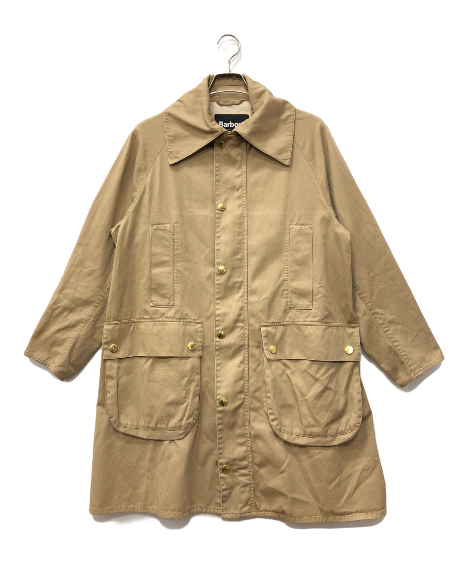 Barbour バブアー ステンカラーコート L ベージュ 【古着】【中古】【送料無料】 中古・古着通販】Barbour (バブアー) ステンカラーコート ベージュ