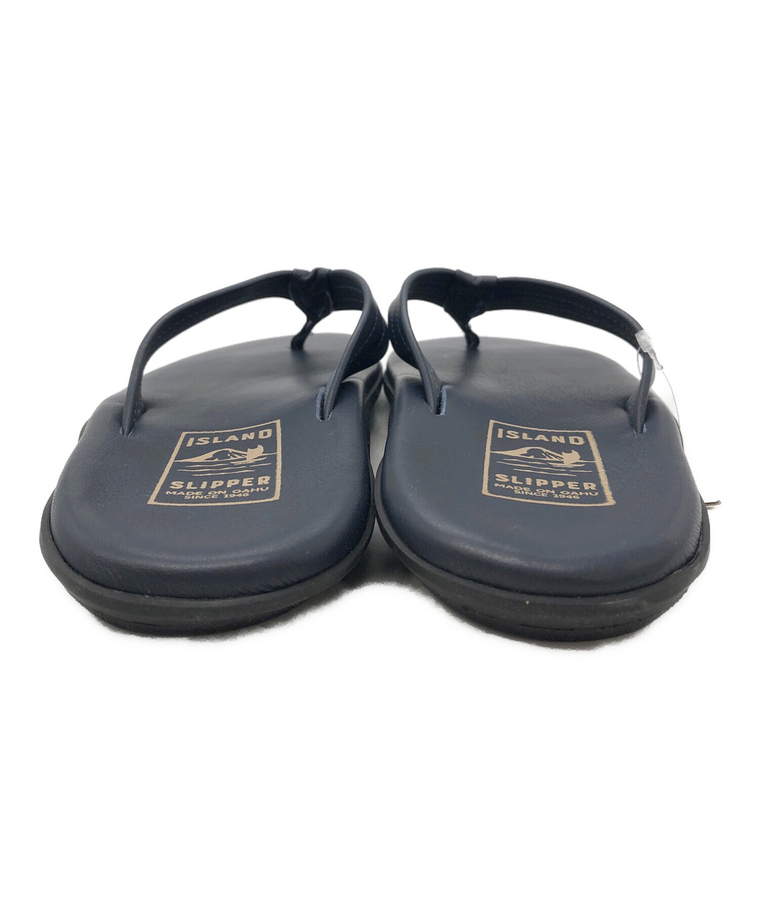 【美品】 SLIPPER トングサンダル 本革 オールネイビー 8 中古・古着通販】ISLAND SLIPPER (アイランドスリッパ) レザートング