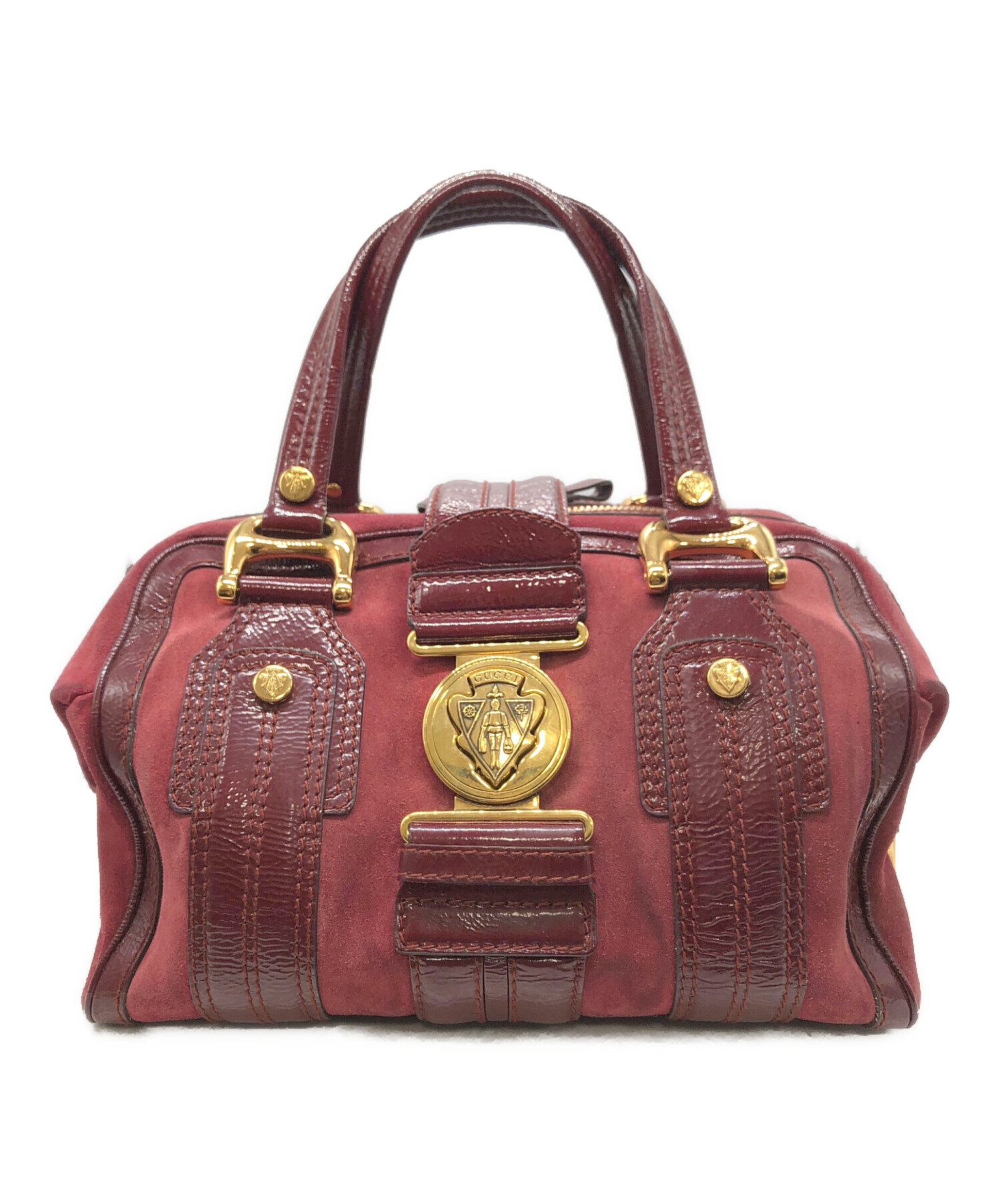 GUCCIグッチ オールレザー クレストヒステリアボストンバッグ 中古・古着通販】GUCCI (グッチ) ヒステリア ボストンバッグ レッド