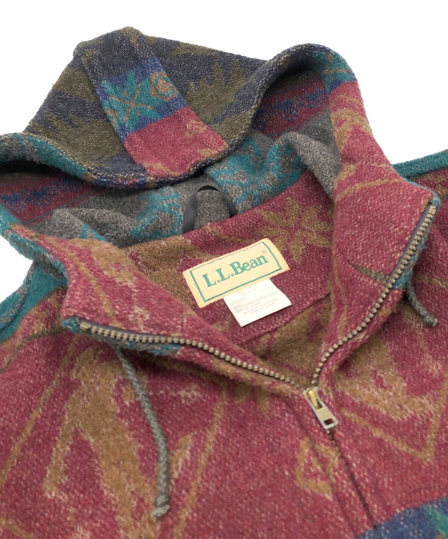 中古・古着通販】L.L.Bean (エルエルビーン) ネイティブ柄フーデット