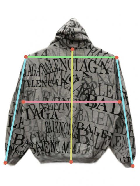 BALENCIAGA バレンシアガ オールオーバーロゴ パーカー 現行 M 総柄 中古・古着通販】BALENCIAGA (バレンシアガ) TEVA5 総柄アーチロゴ