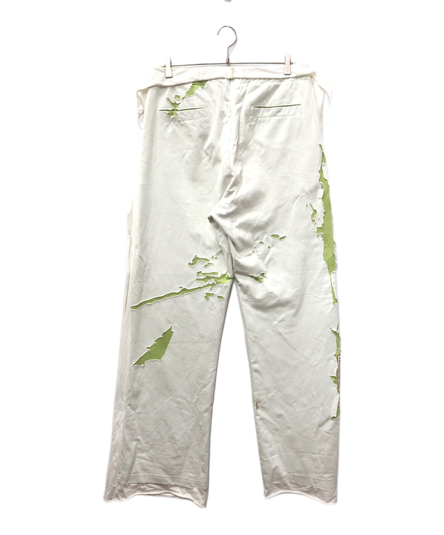 DIESEL スウェットパンツ ダメージ加工 カーキ 中古・古着通販】DIESEL (ディーゼル) ダメージ加工ワイドスウェット