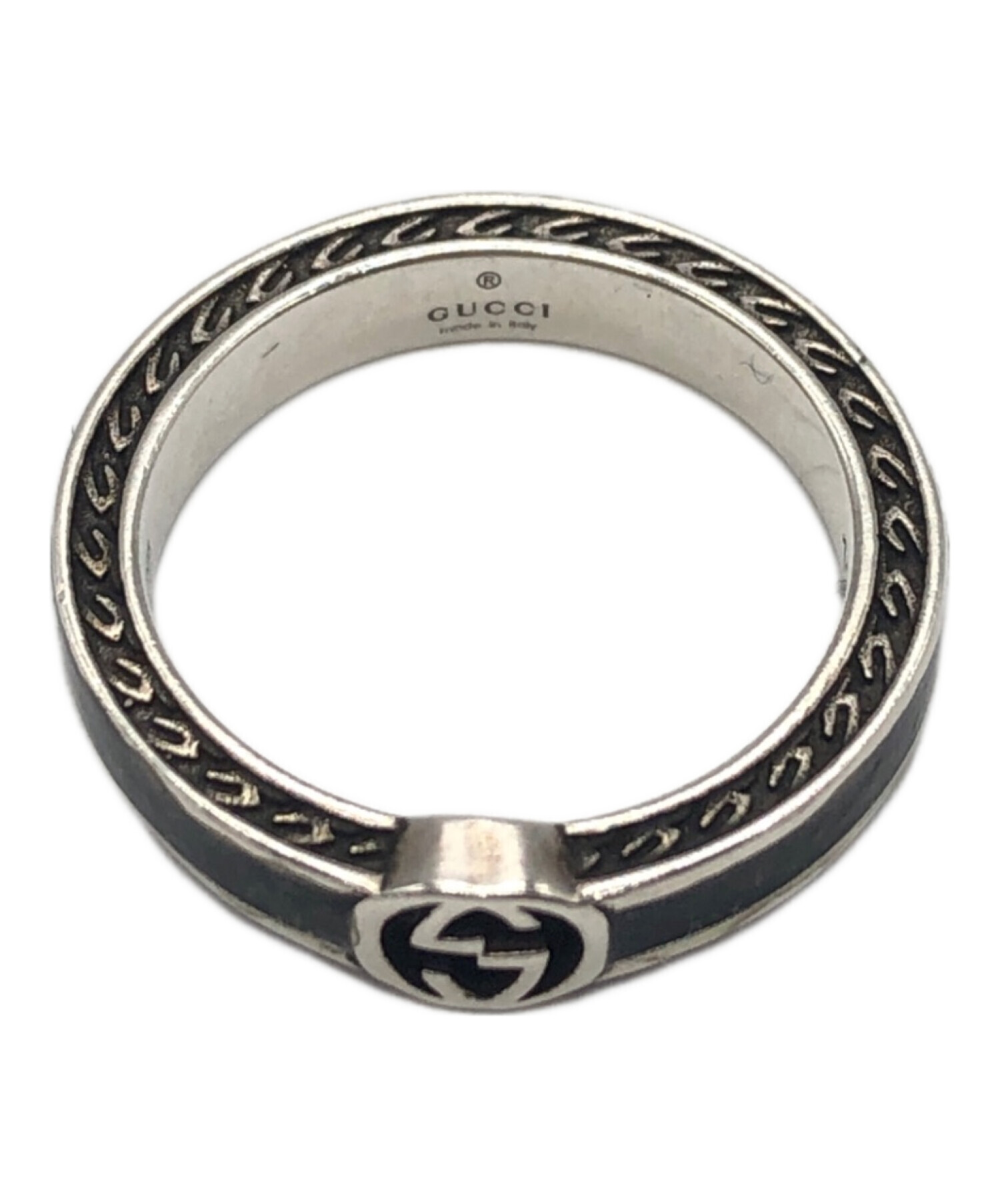 中古・古着通販】GUCCI (グッチ) インターロッキングGリング－ブラック