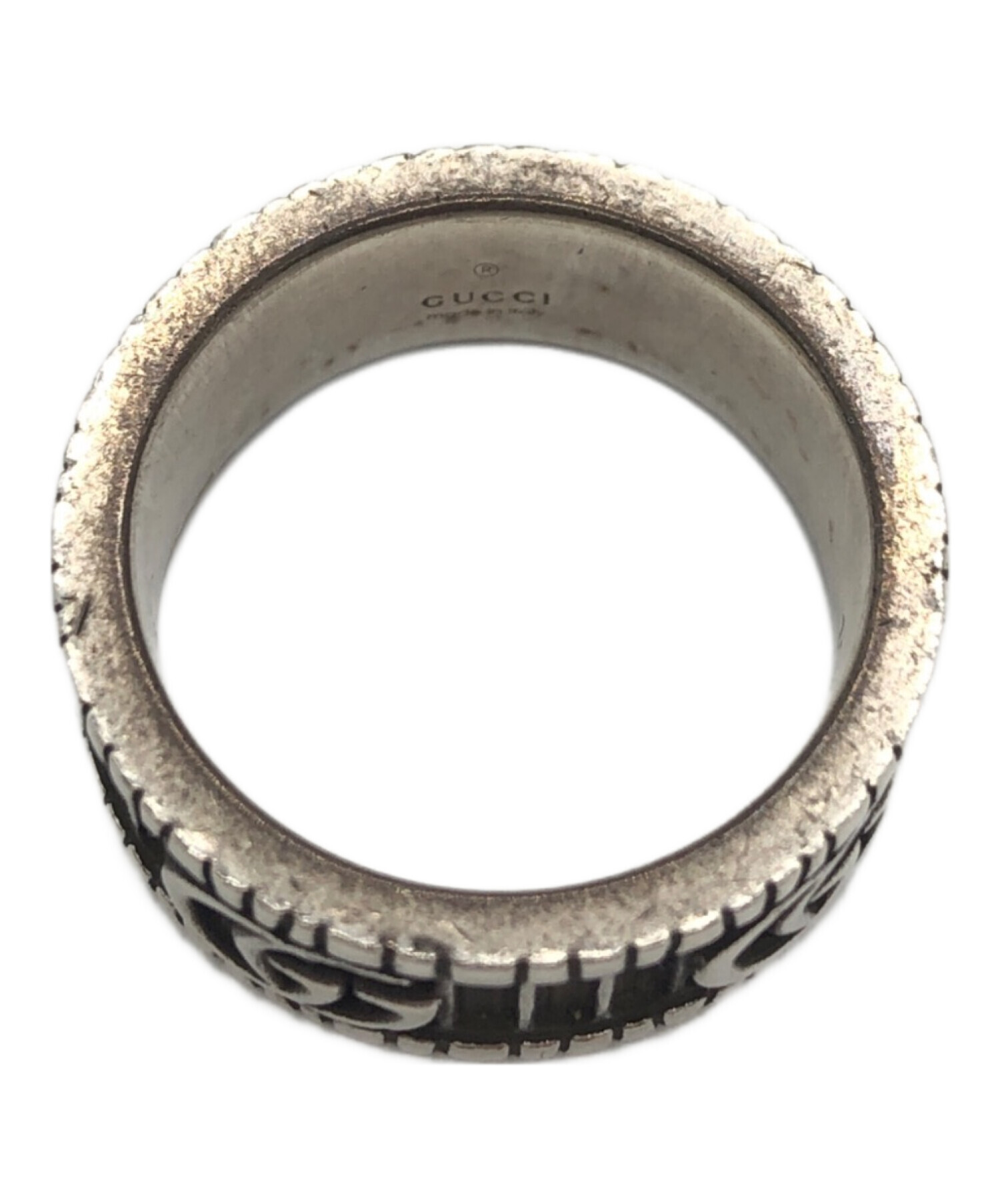 中古・古着通販】GUCCI (グッチ) ダブルGワイドリング シルバー サイズ