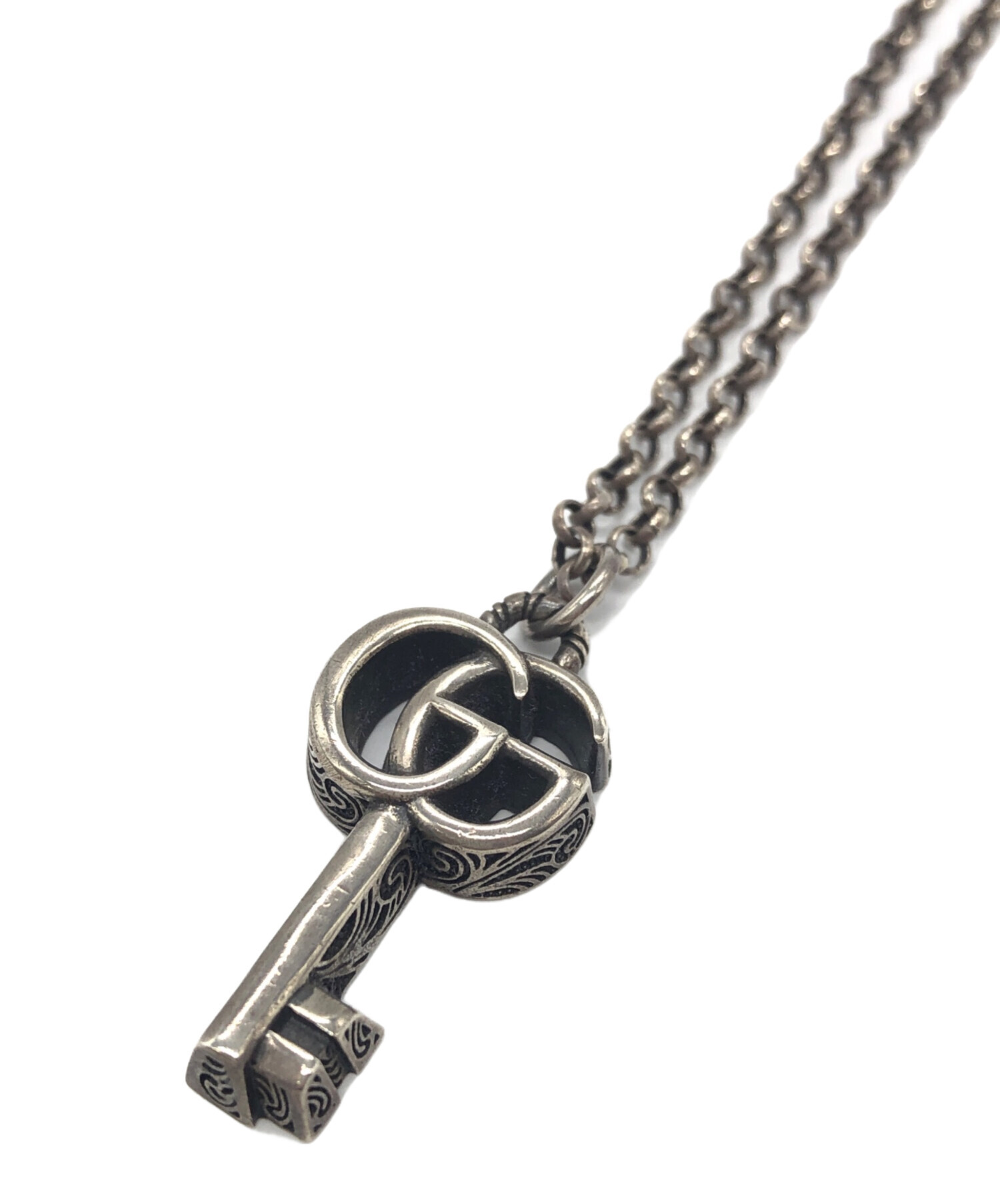 中古・古着通販】GUCCI (グッチ) ダブルGキーネックレス シルバー
