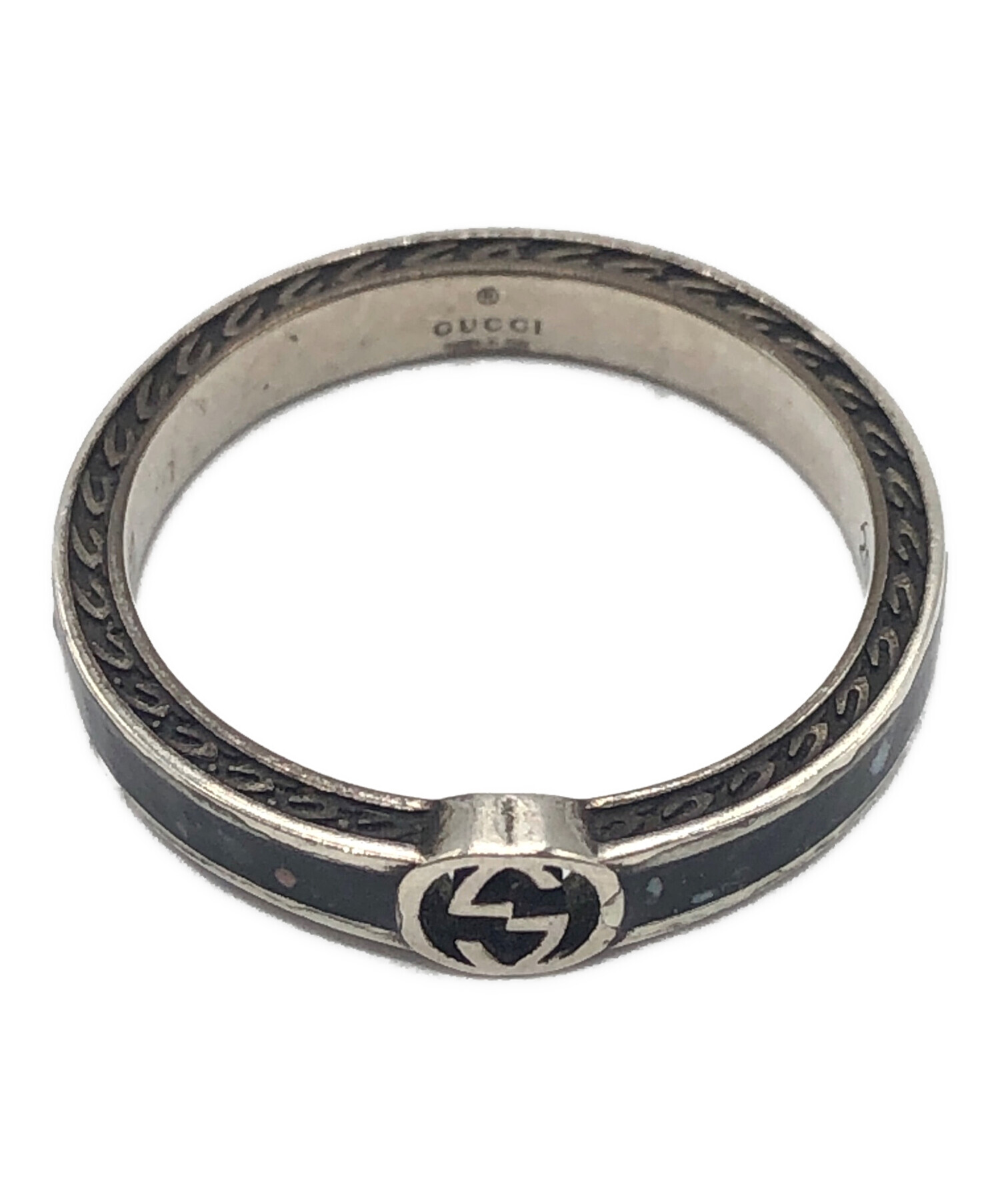 中古・古着通販】GUCCI (グッチ) インターロッキングGリング-ブラック