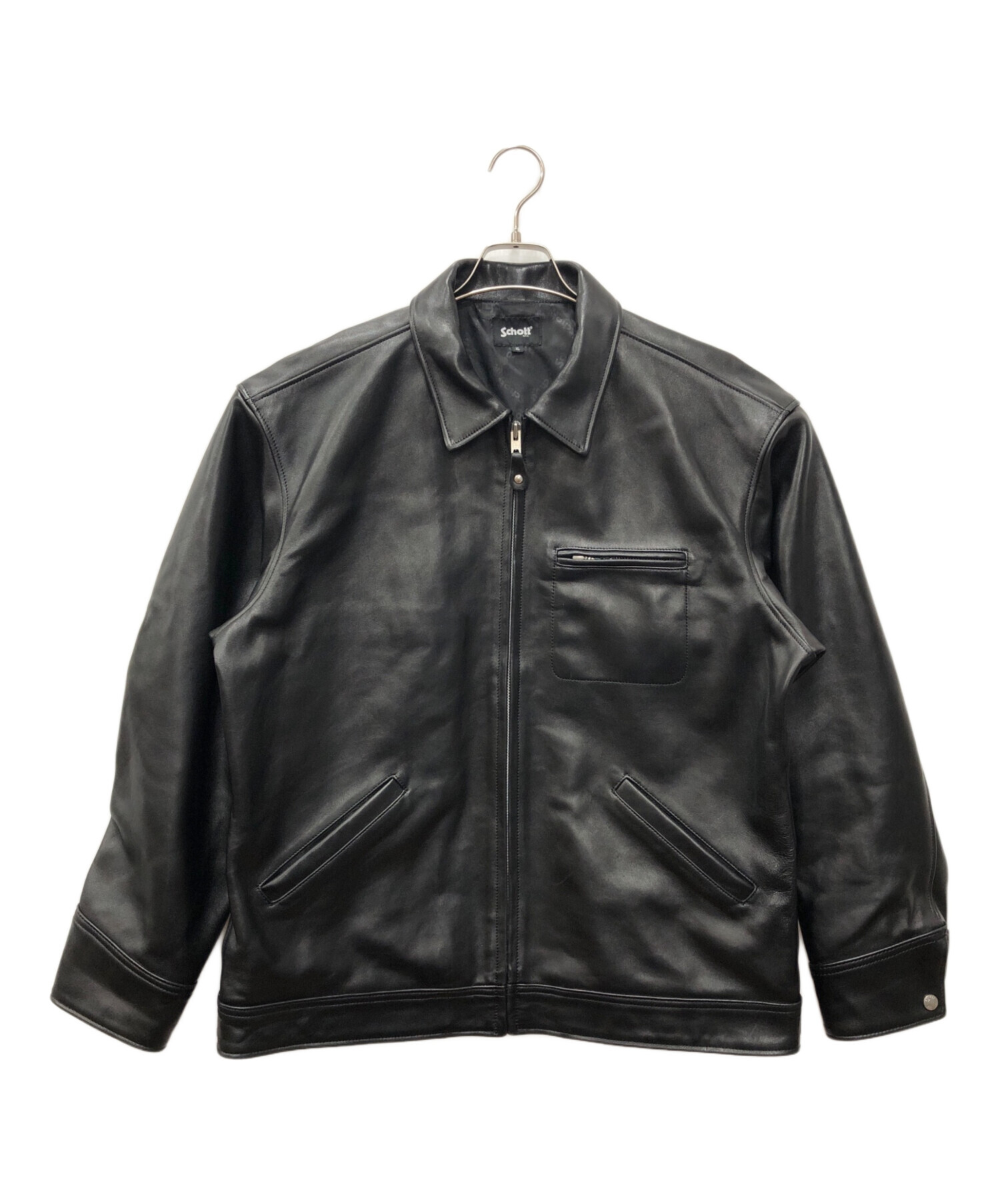 中古 SCHOTT LEATHER TRACKER JACKET 中古・古着通販】Schott (ショット) LEATHER TRACKER JACKET ブラック