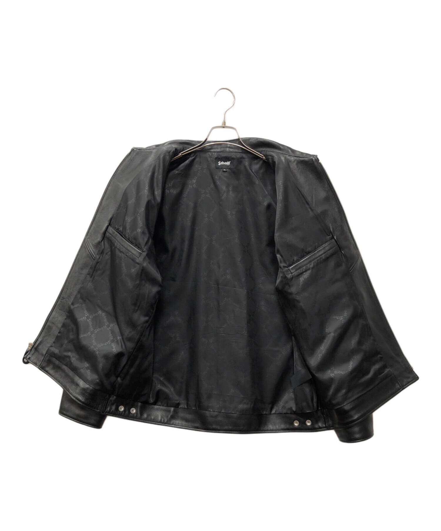 中古 SCHOTT LEATHER TRACKER JACKET 中古・古着通販】Schott (ショット) LEATHER TRACKER JACKET ブラック