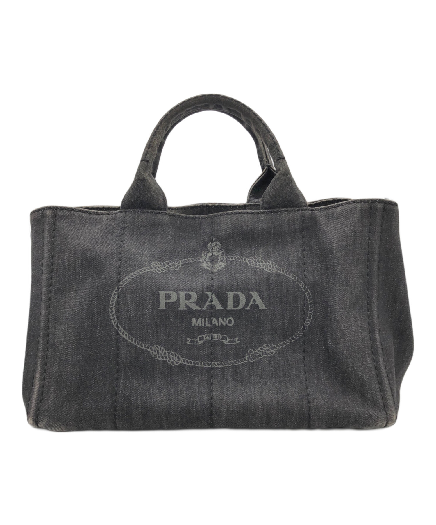 PRADA カナパ デニム 2way トートバッグ B2642B ストラップ付 中古・古着通販】PRADA (プラダ) カナパデニム2WAY トートバッグ