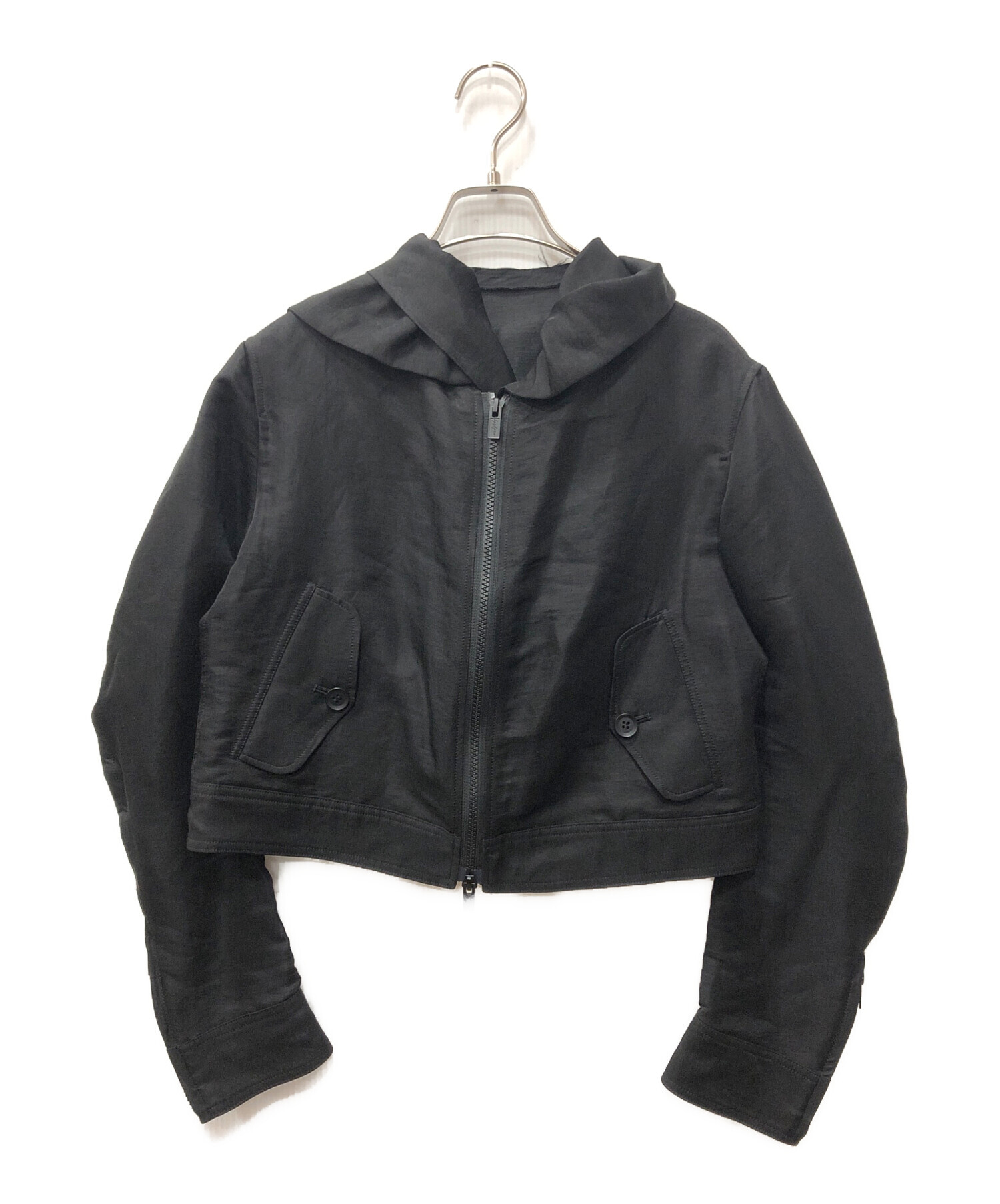 ヨウジヤマモト +NOIR シルク 二層 変形デザイン ジャケット ブラック S 中古・古着通販】YOHJI YAMAMOTO (ヨウジヤマモト) 変形デザイン