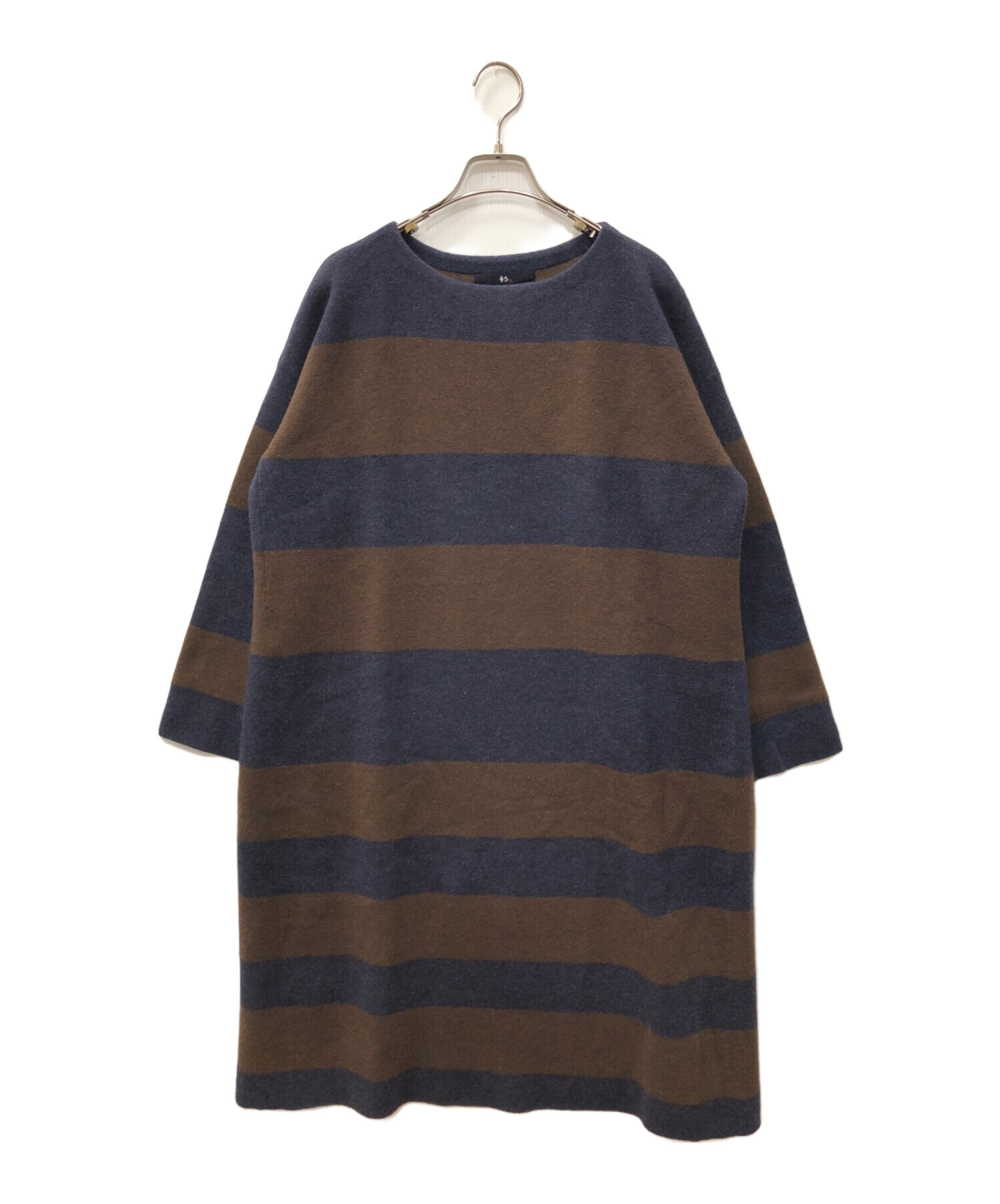 45R ボーダー Tシャツ ロング ワンピース SIZE0 中古・古着通販】45R (フォーティファイブ・アール) フロート二重天竺