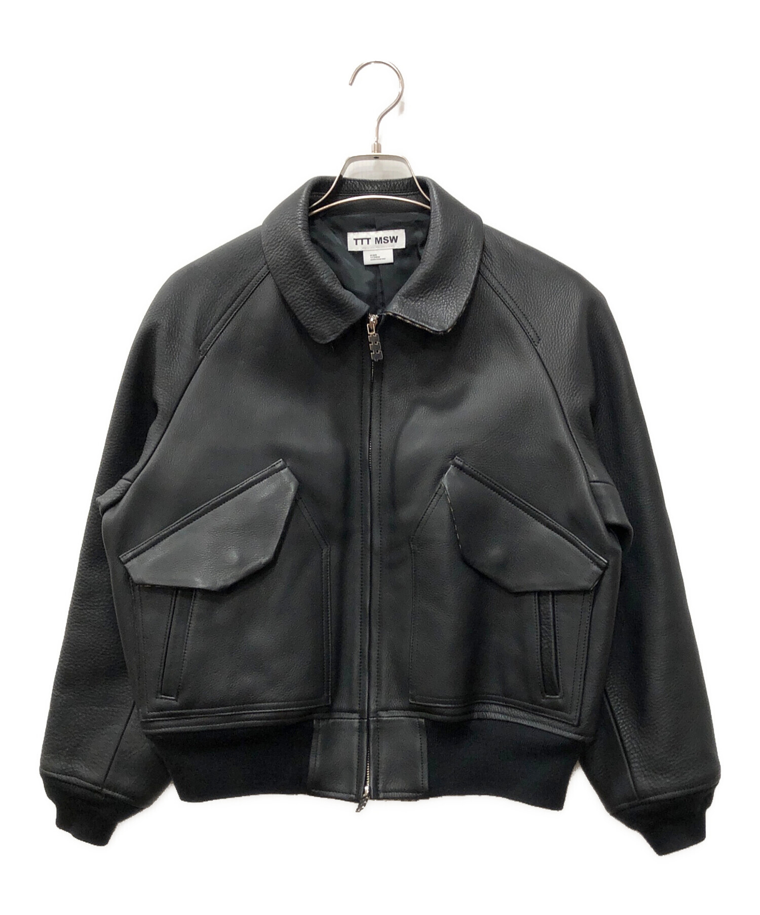 [今週中、最終値下げ]TTT_MSW 25SS ジャケット 中古・古着通販】TTT MSW (ティー) レザージャケット ブラック サイズ
