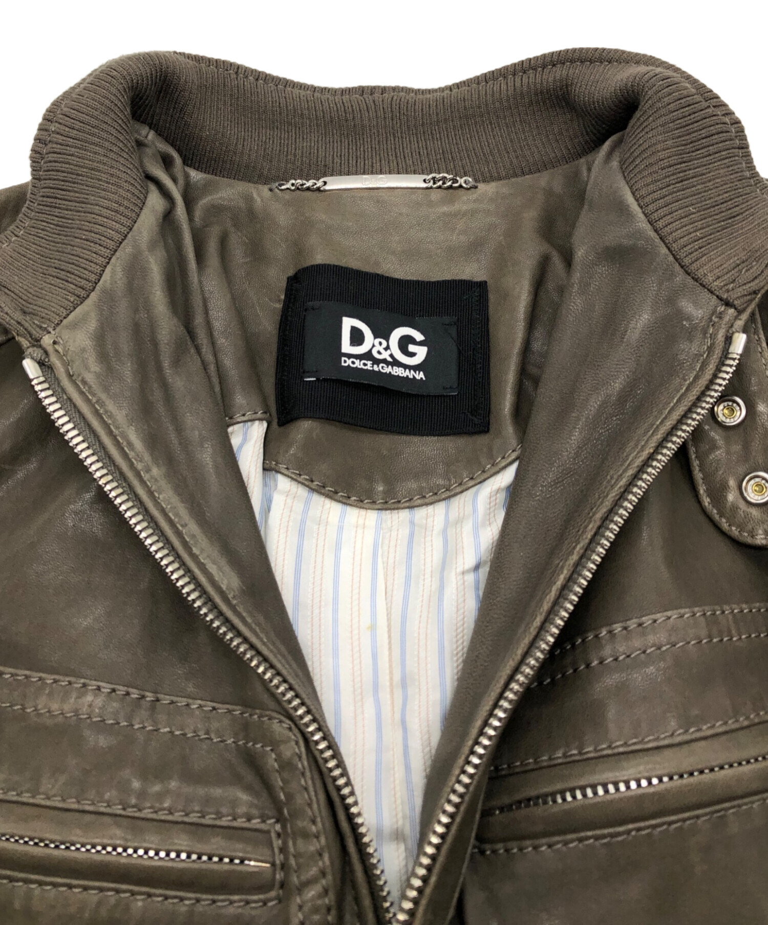 DOLCE&GABBANA ホースレザーライダース 中古・古着通販】DOLCE & GABBANA (ドルチェ＆ガッバーナ) ラムレザー