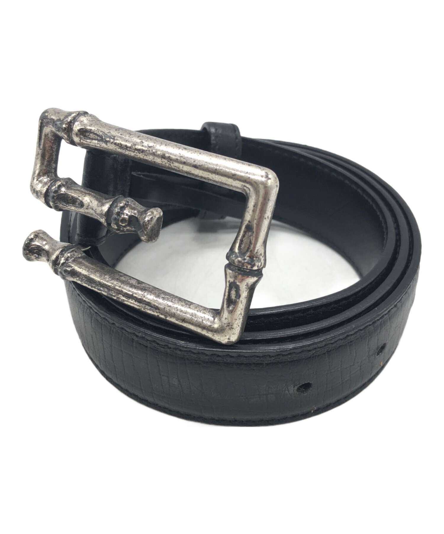 中古・古着通販】GUCCI (グッチ) バンブーバックルベルト ブラック
