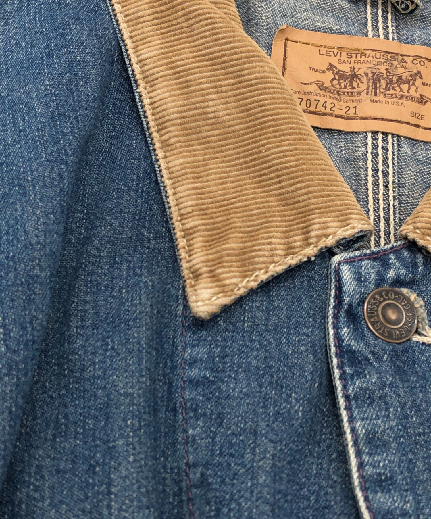 中古・古着通販】LEVI'S (リーバイス) 襟コーデュロイデニム
