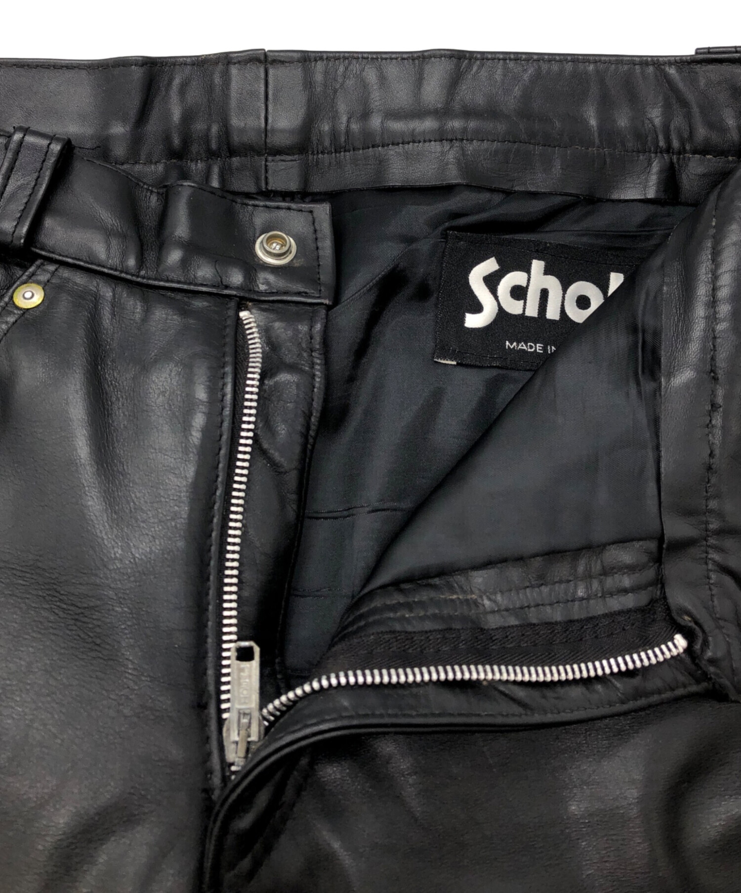 中古・古着通販】Schott (ショット) レザーパンツ ブラック サイズ