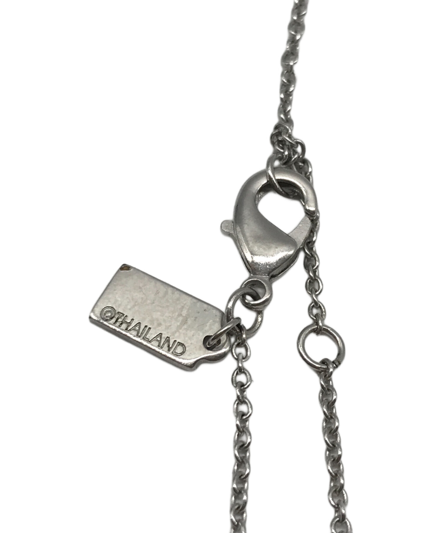 中古・古着通販】COACH (コーチ) ラインストーンネックレス シルバー 