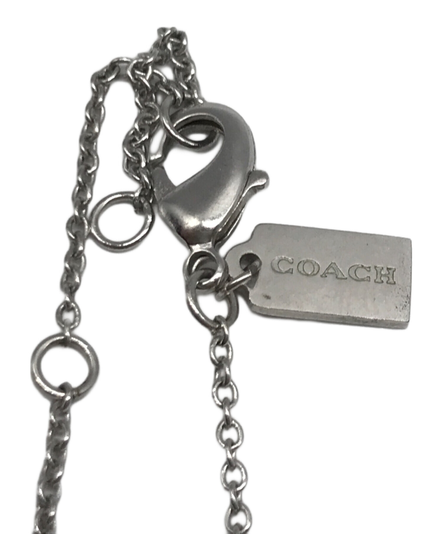 中古・古着通販】COACH (コーチ) ラインストーンネックレス シルバー 