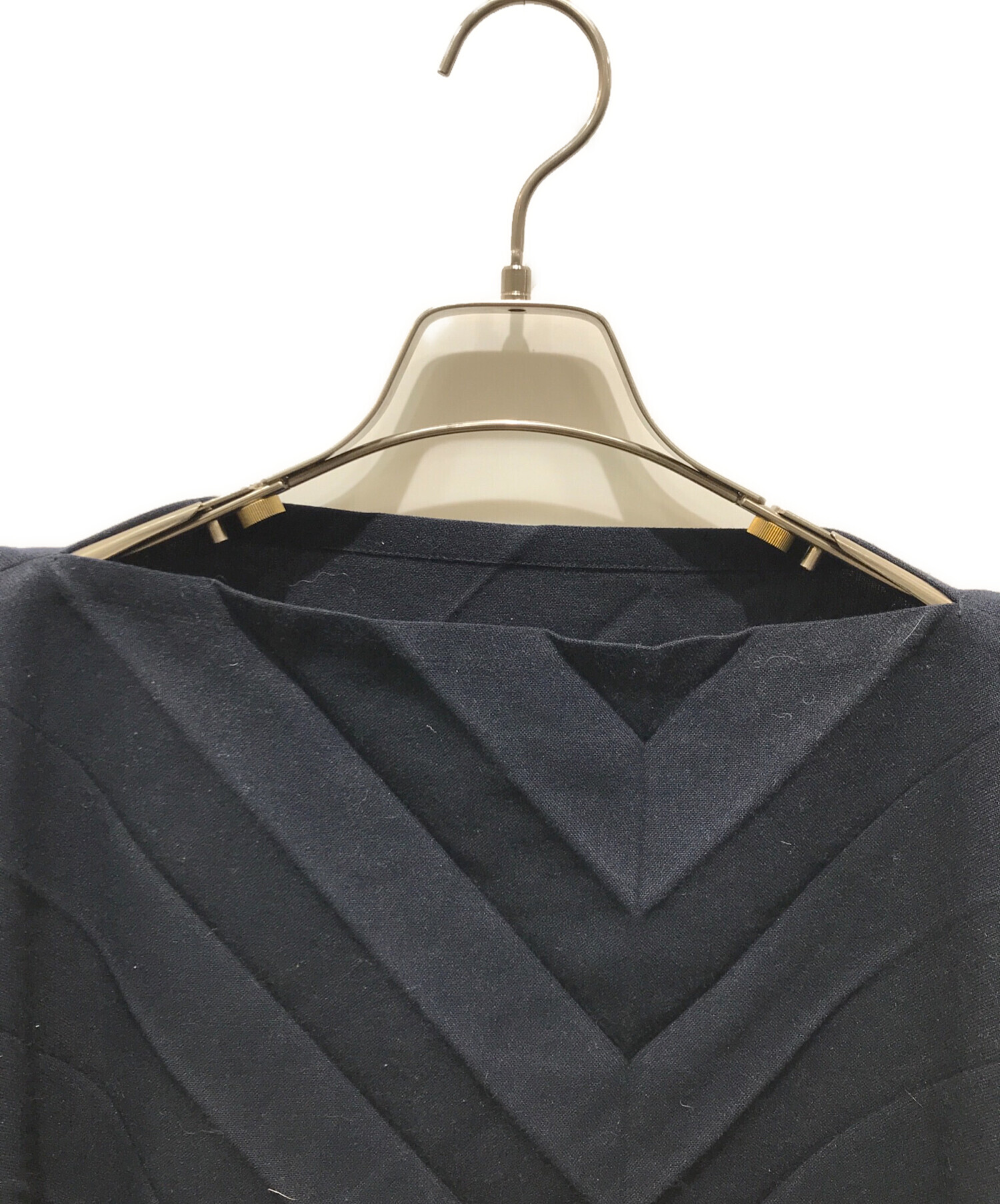 ミーイッセイミヤケ　ブラウス　プリーツ　ファー　ドッキング　ブラック 中古・古着通販】me ISSEY MIYAKE (ミーイッセイ ミヤケ