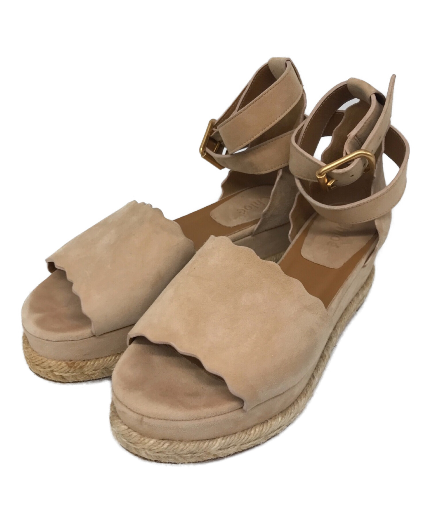 中古・古着通販】Chloe (クロエ) ジュートウェッジスウェードサンダル