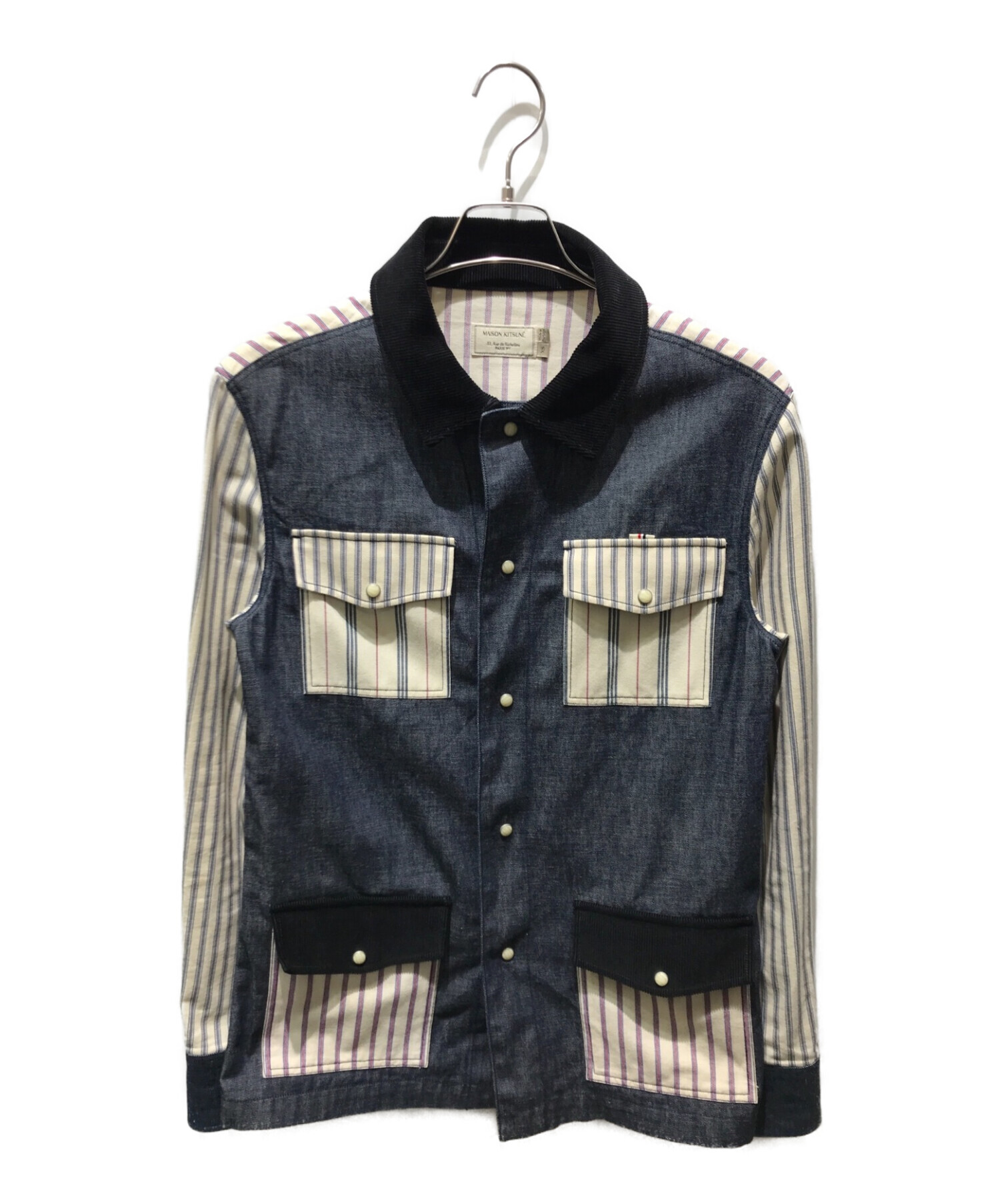 中古・古着通販】maison kitsune (メゾンキツネ) 切替シャツ 中古・古着通販】maison kitsune (メゾンキツネ) 切替シャツ