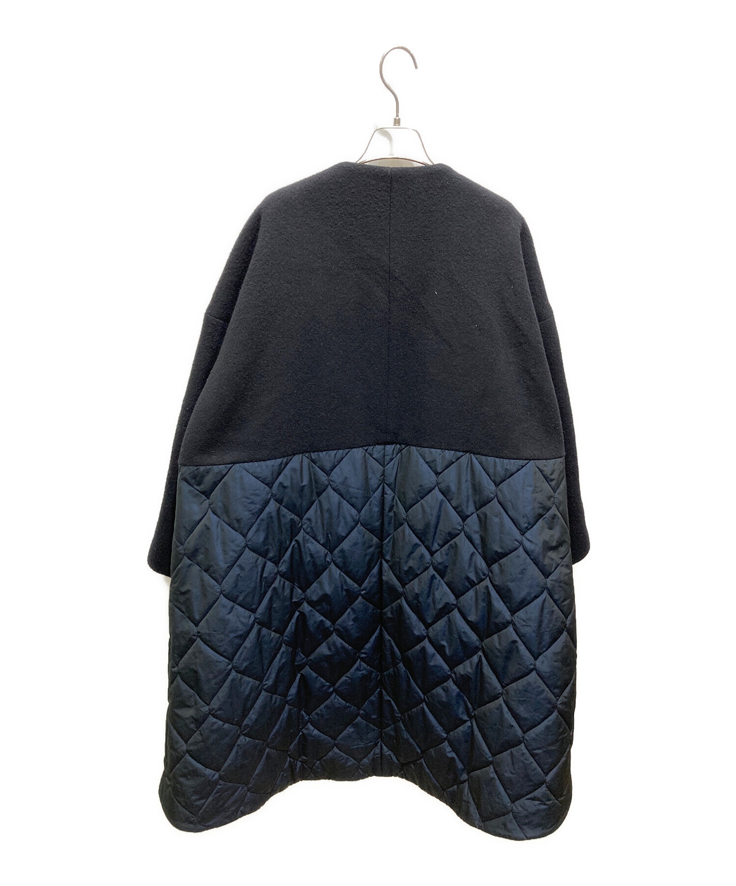 ENFOLD エンフォルド 圧縮ビーバーキルティング Aラインコート36 エンフォルド 圧縮ビーバーキルティングAラインコート 36 紺 黒