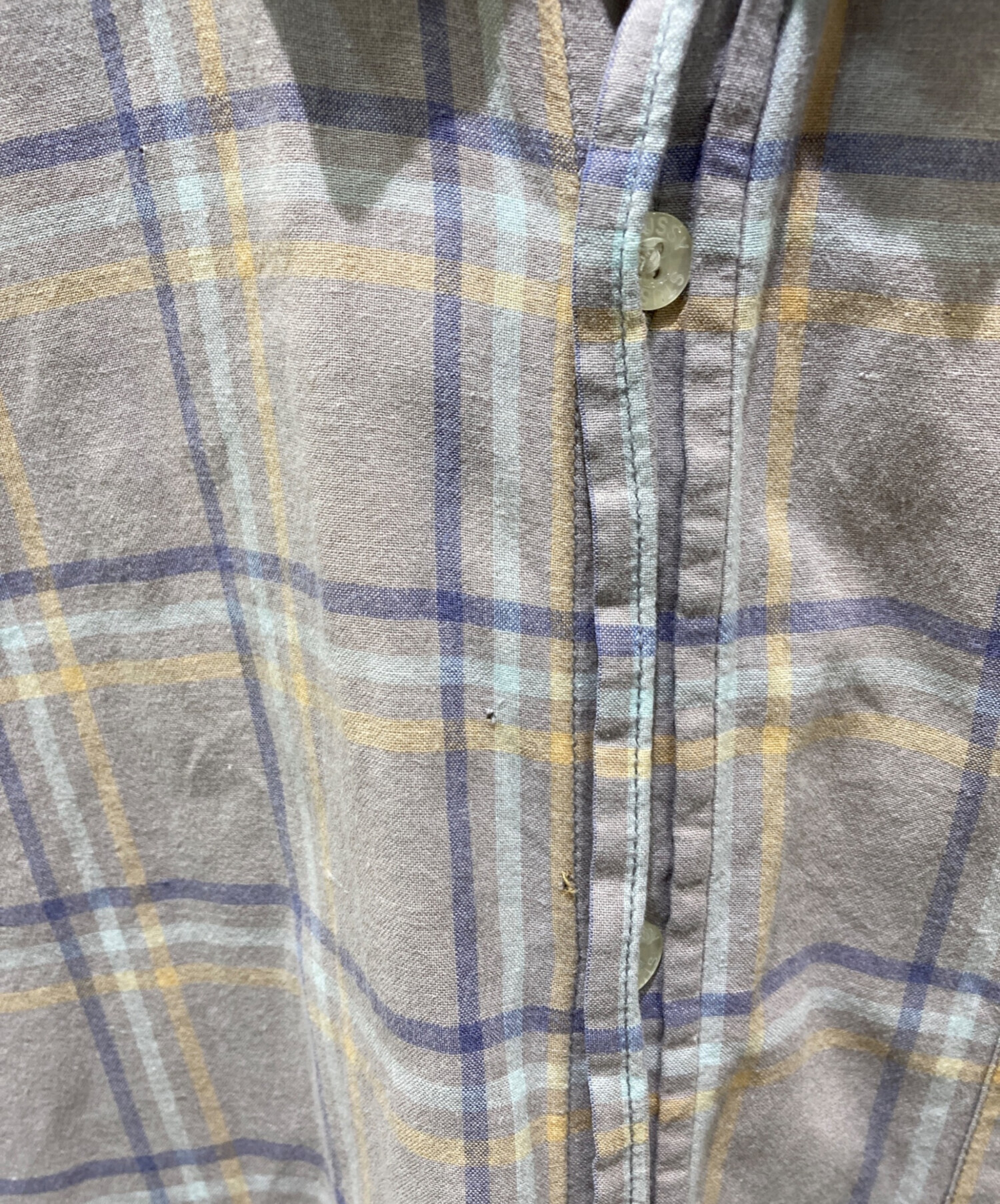 90s 紺タグ stussy チェックシャツ ブルー M 中古・古着通販】stussy (ステューシー) チェックシャツ 90s 紺タグ