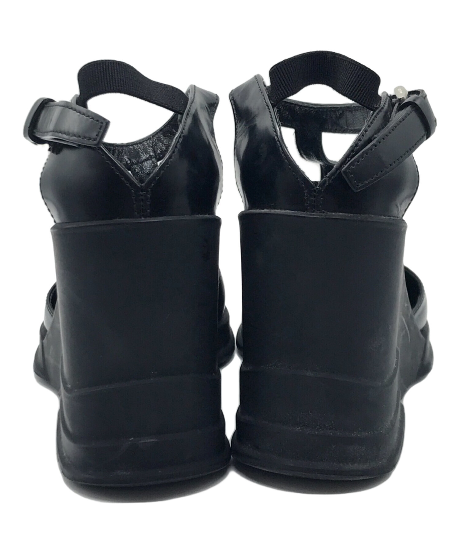 中古・古着通販】PRADA (プラダ) ラバーウェッジアンクルTストラップ