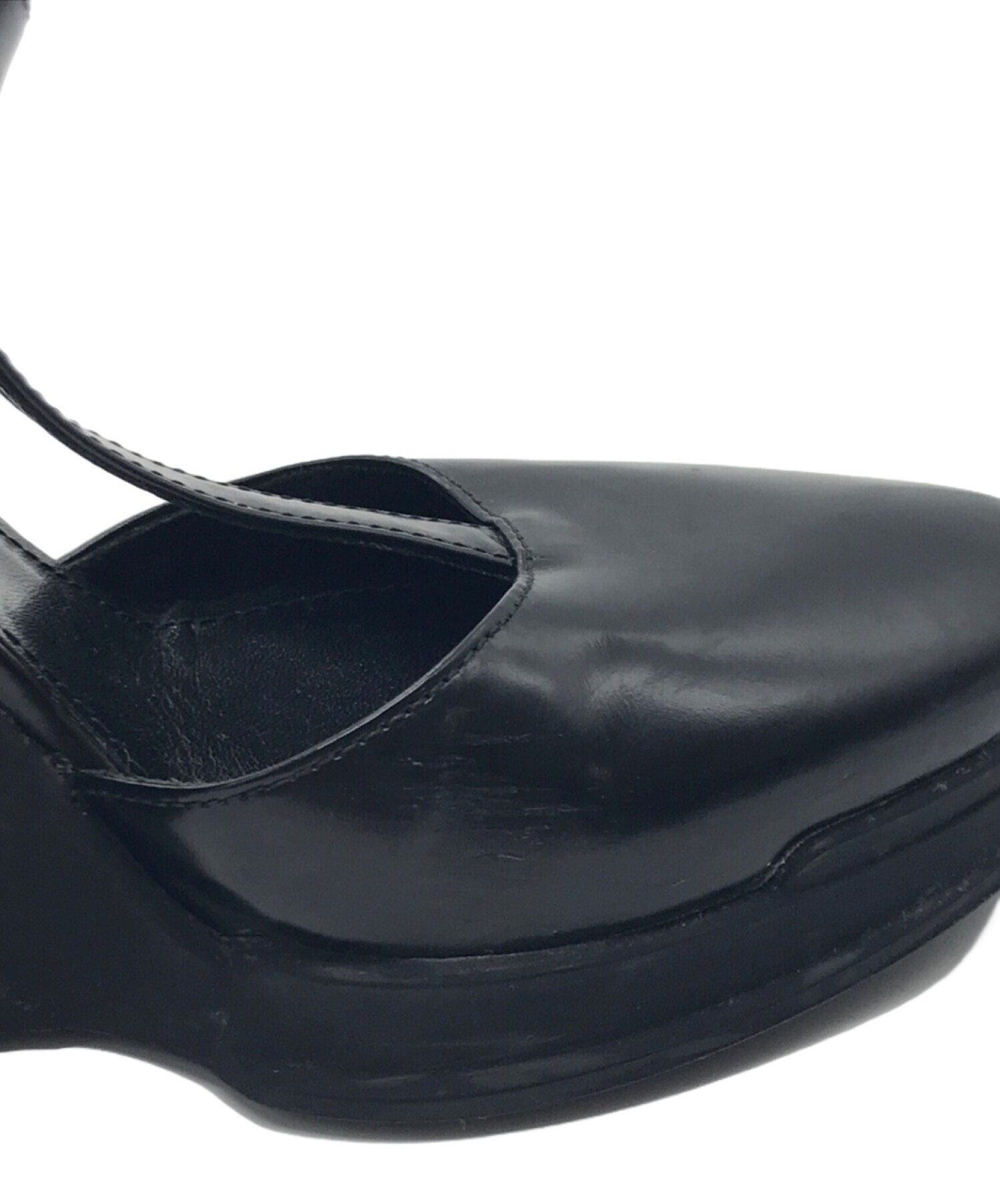 中古・古着通販】PRADA (プラダ) ラバーウェッジアンクルTストラップ