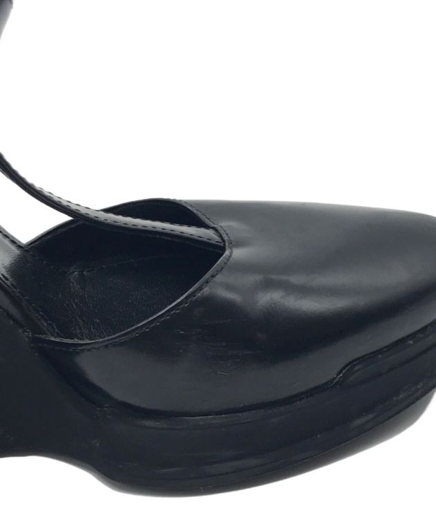 中古・古着通販】PRADA (プラダ) ラバーウェッジアンクルTストラップ