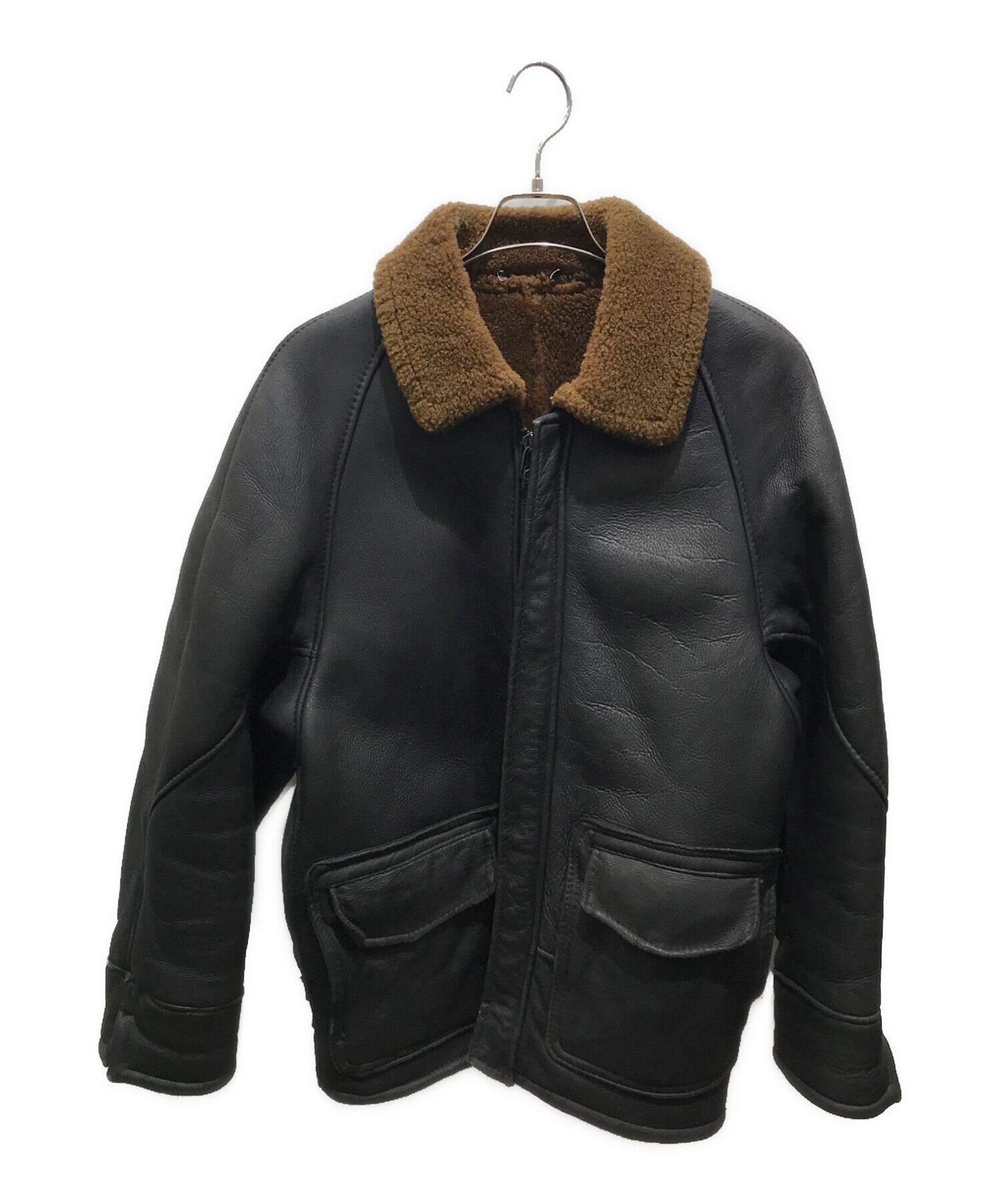 中古・古着通販】Schott (ショット) レザーカーコート ブラック サイズ 