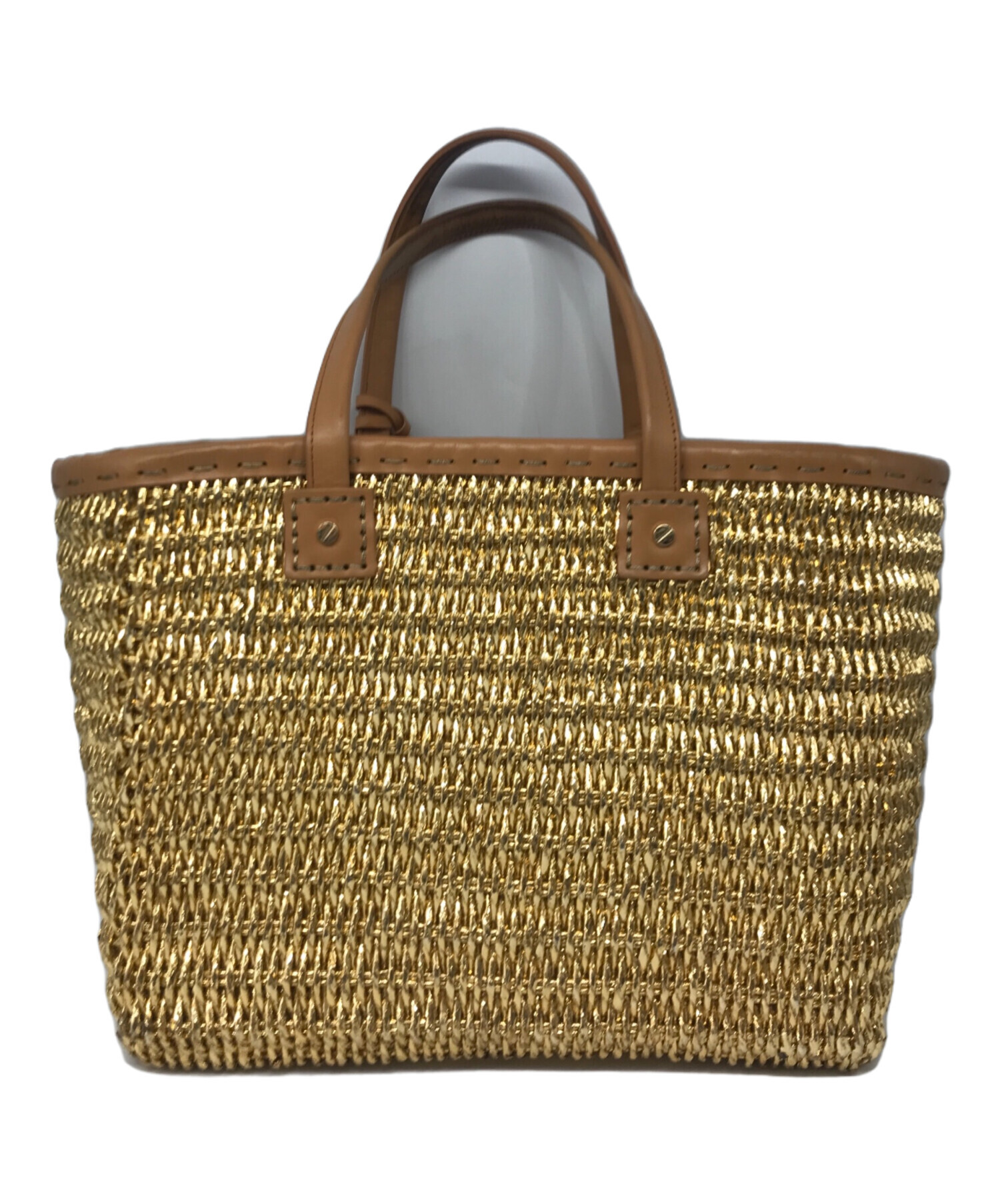 中古・古着通販】TORY BURCH (トリーバーチ) カゴバッグ ゴールド