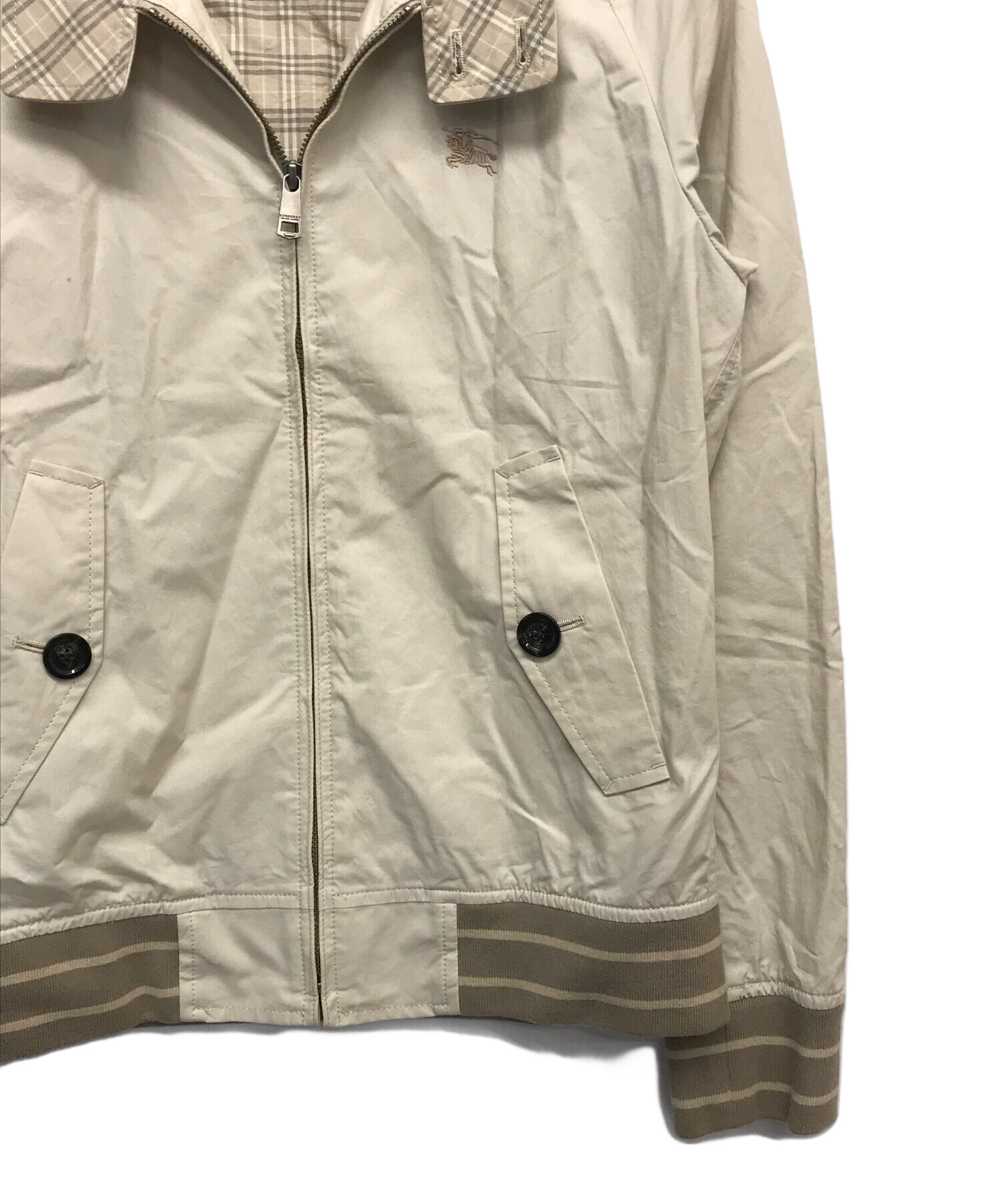 BURBERRY バーバリー ブラックレーベル ハリントンジャケット ベージュ 中古・古着通販】BURBERRY BLACK LABEL (バーバリーブラック