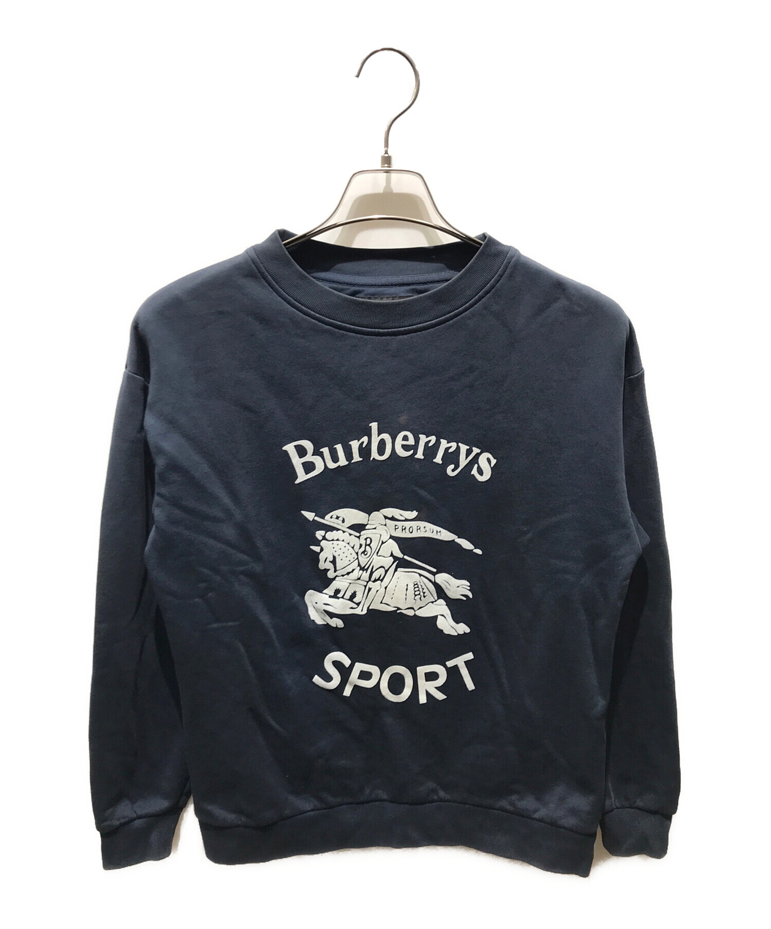 希少 Burberrys スウェット 英国製 ネイビー バーバリー騎士ロゴ刺繍 希少 Burberrys スウェット 英国製 ネイビー バーバリー騎士ロゴ刺繍