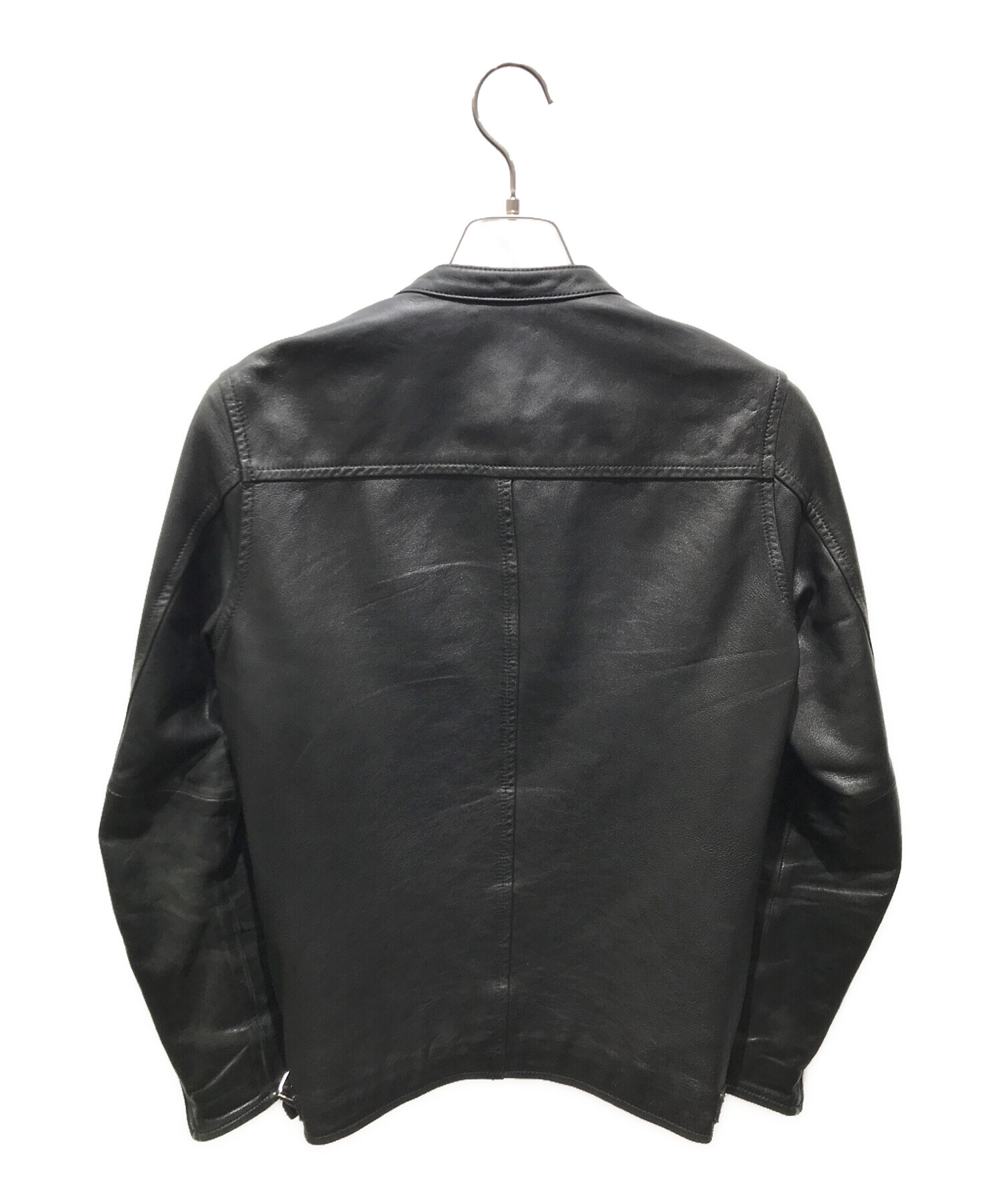 【美品/48】マージン シングル ライダース シープスキン ブラック系 中古・古着通販】MAGINE (マージン) シープスキンシングル