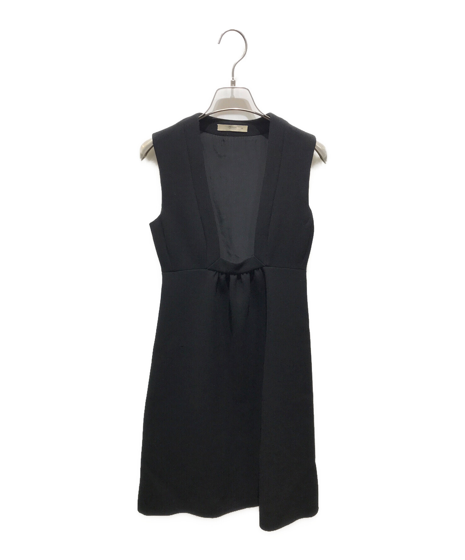 中古・古着通販】PRADA (プラダ) ウールノースリーブワンピース
