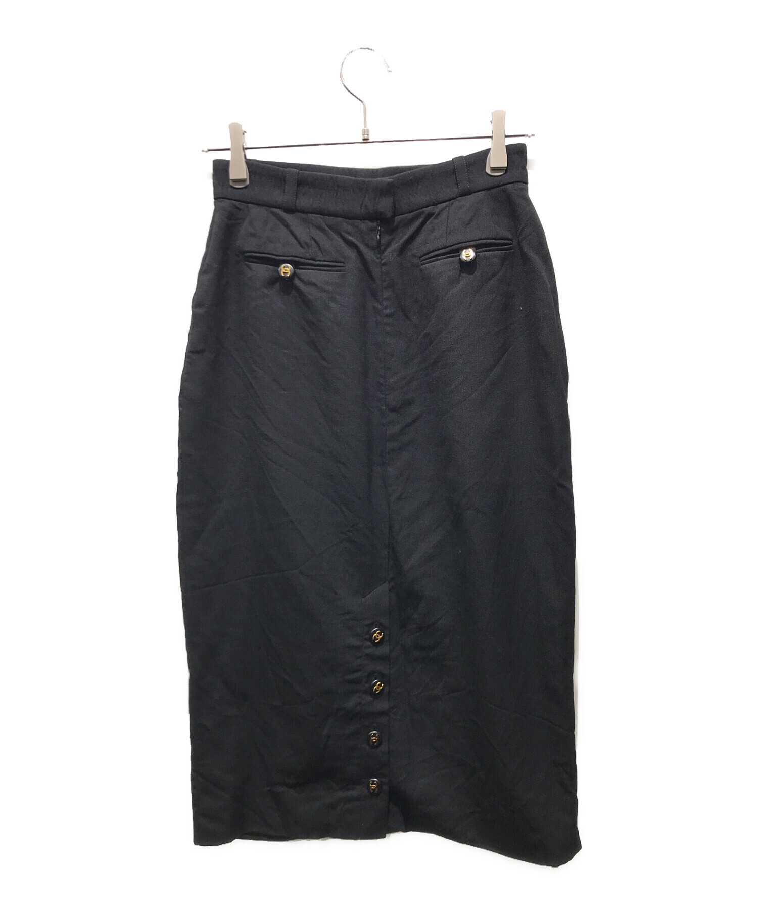 中古・古着通販】CHANEL (シャネル) ココボタンウールスカート サイズ